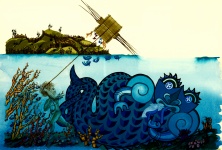 Sea Creature Watercolor Painting