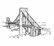 Suspension Bridge Illustration