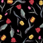 Tulipány květinovým vzorem tapety