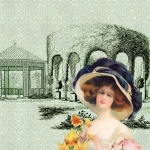 Викторианский Женщина в саду