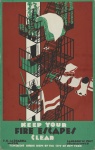 Vintage brandvarning affisch