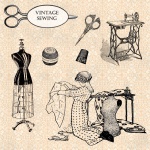 Elementos de costura do vintage
