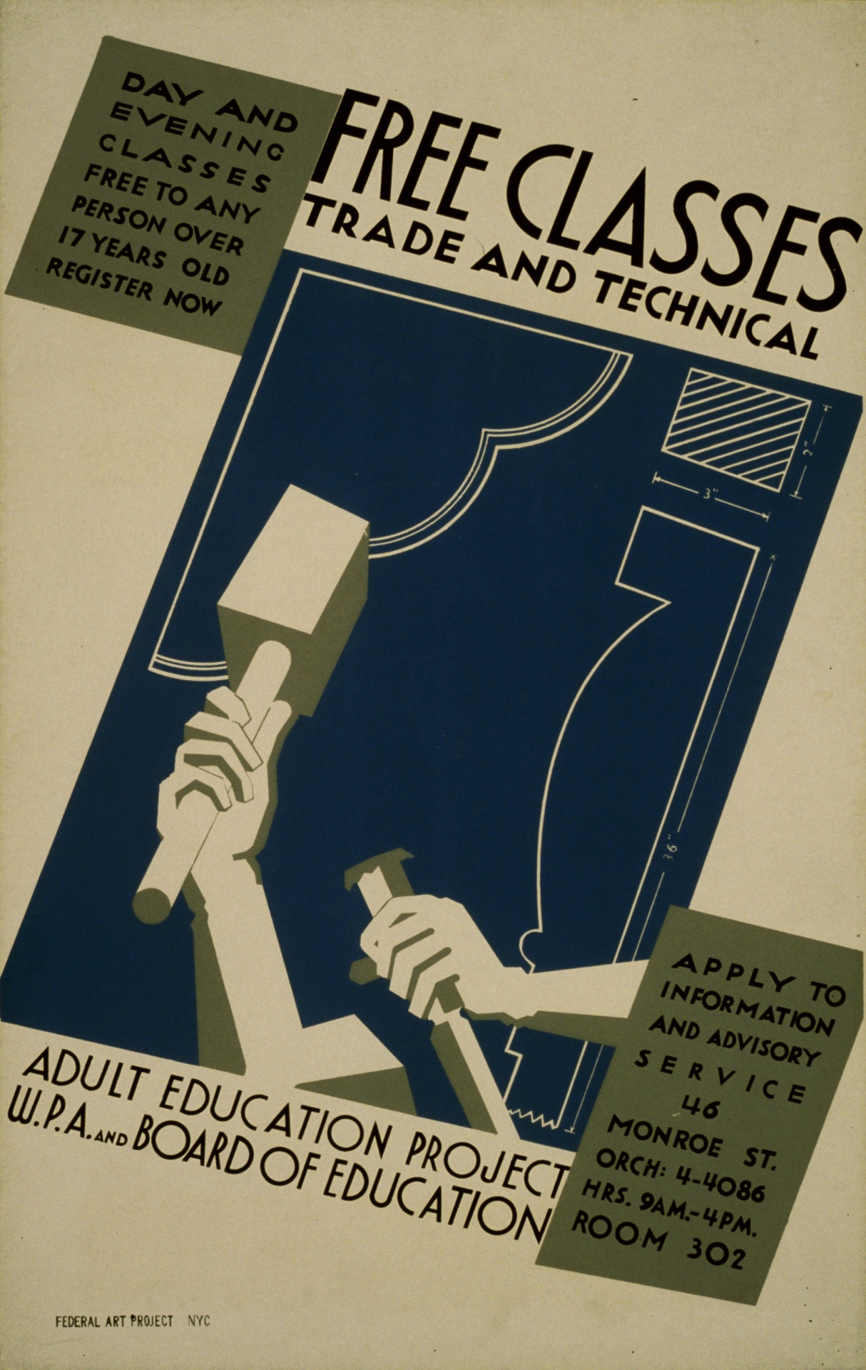 Poster Adult Education Vintage