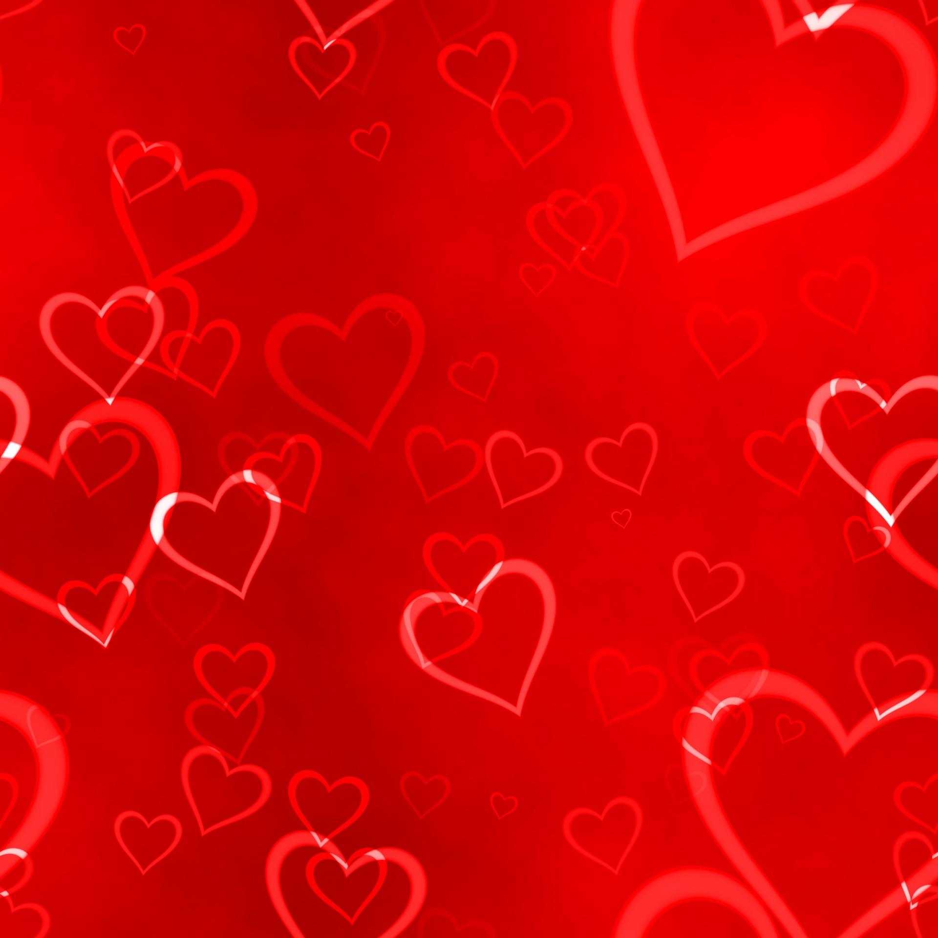Background Red Hearts