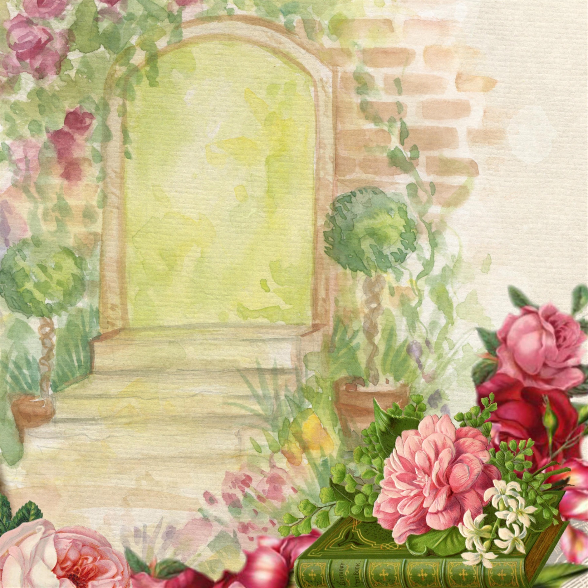 Pozadí akvarel Garden Flower