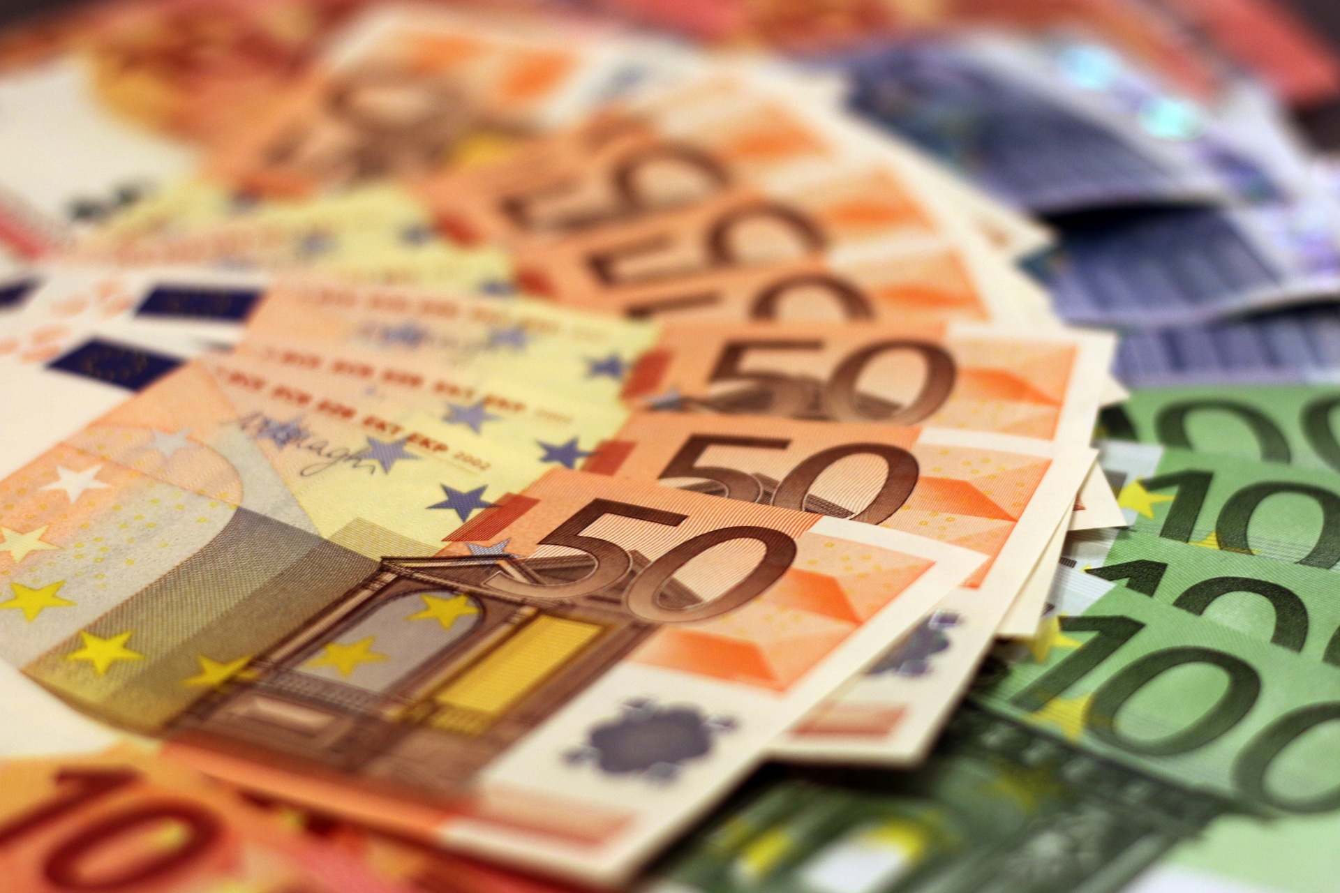 Notas de banco, Euros