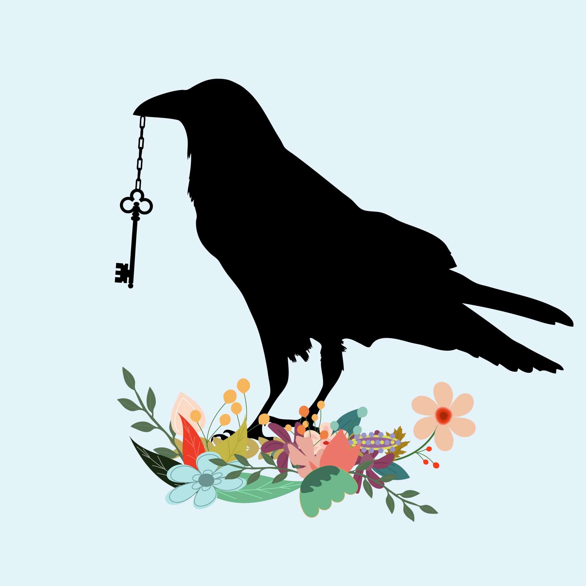 Bird Flowers & Key