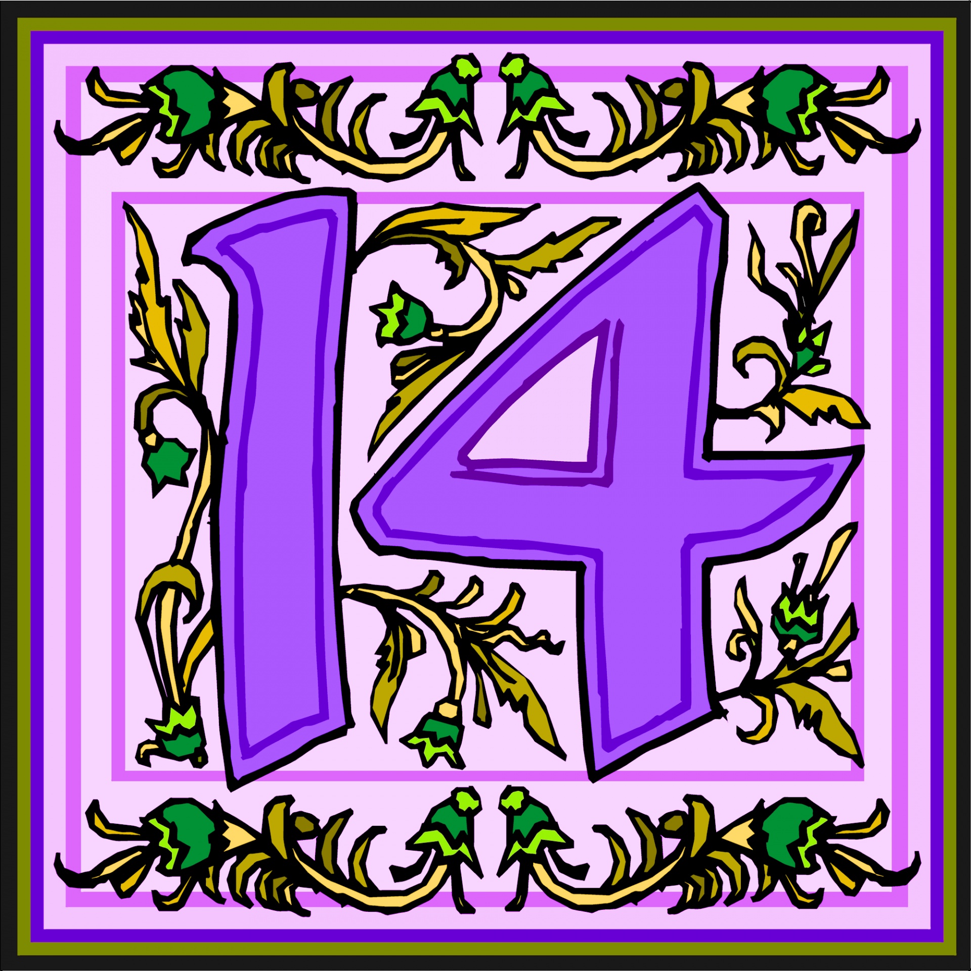 Flowery Purple Number 14