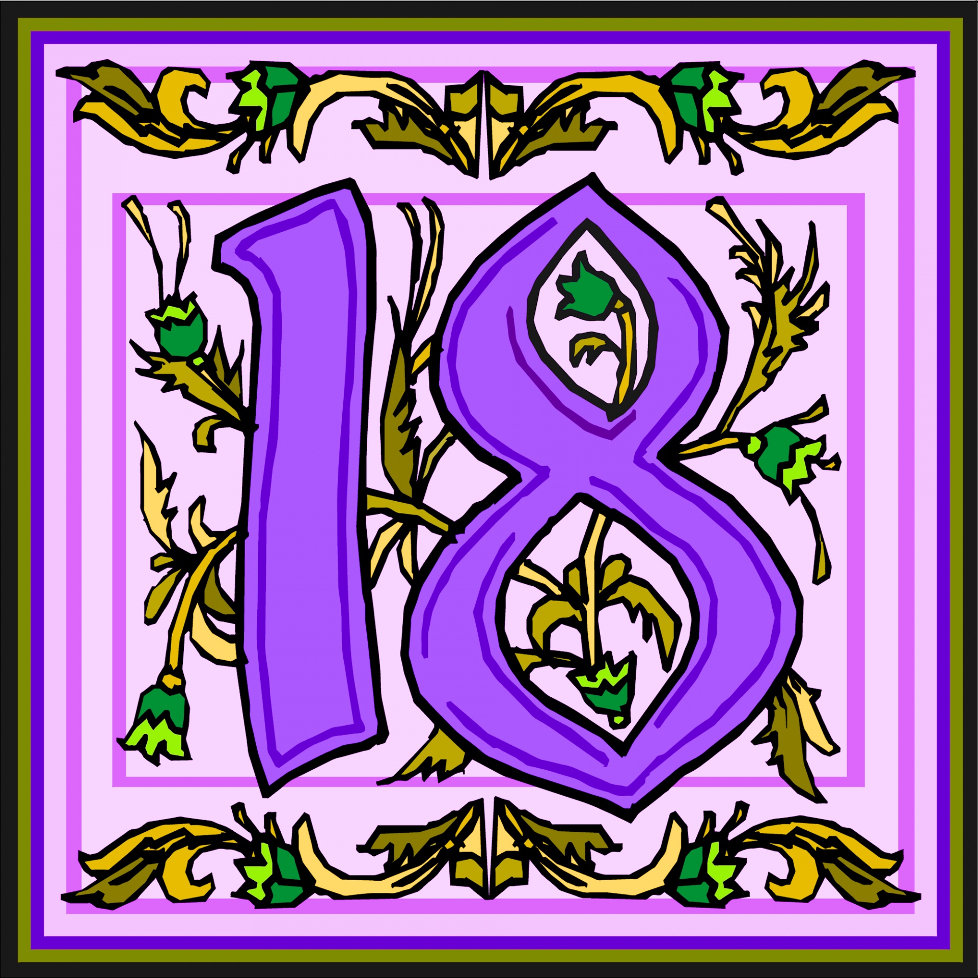 Flowery Purple Number 18