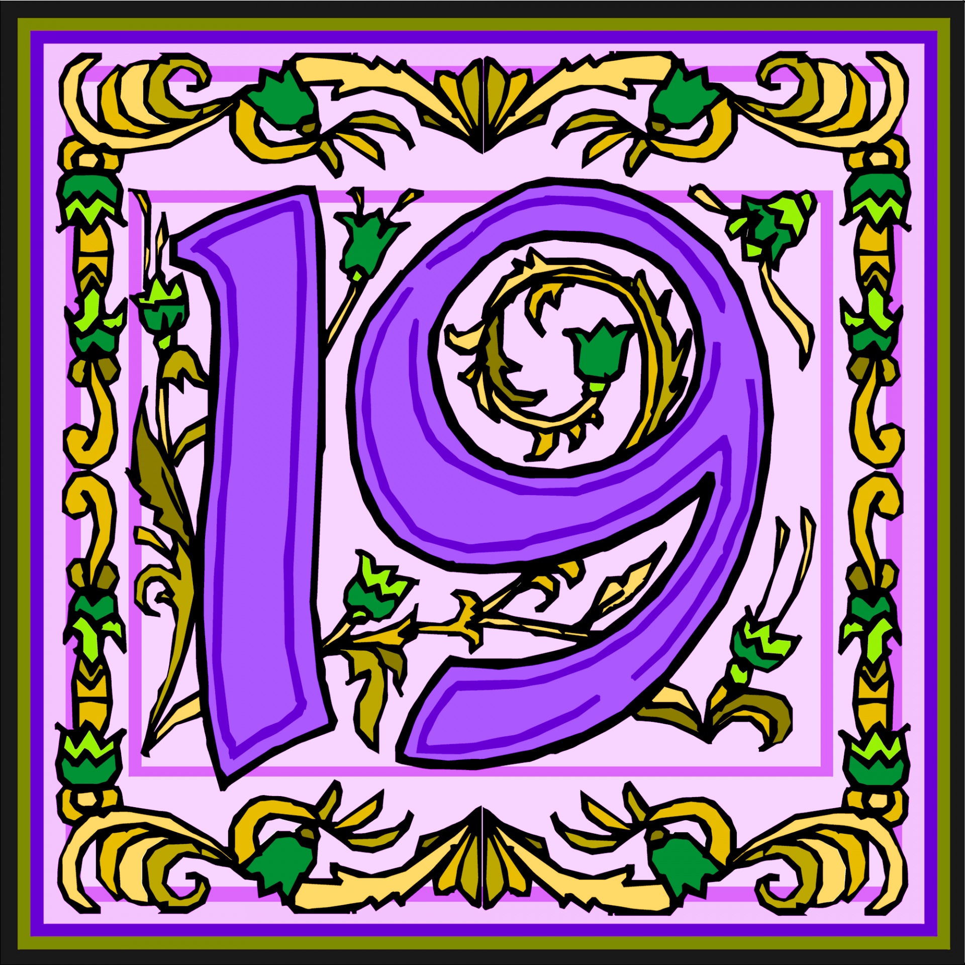Flowery Purple Number 19