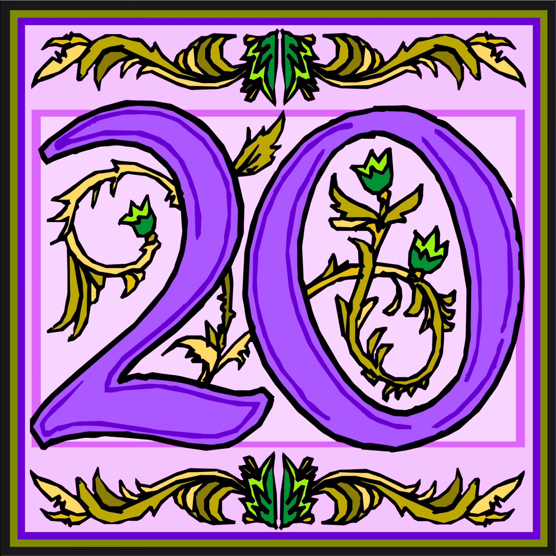 Flowery Purple Number 20
