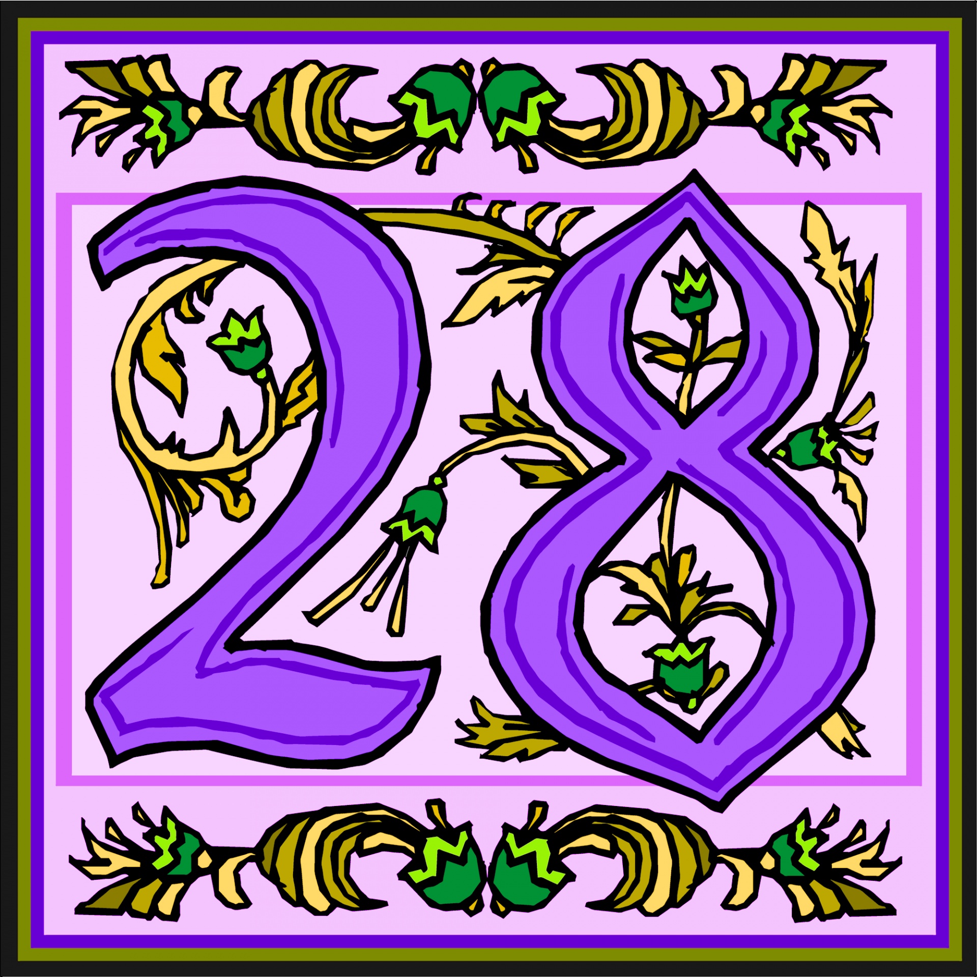 Flowery Purple Number 28