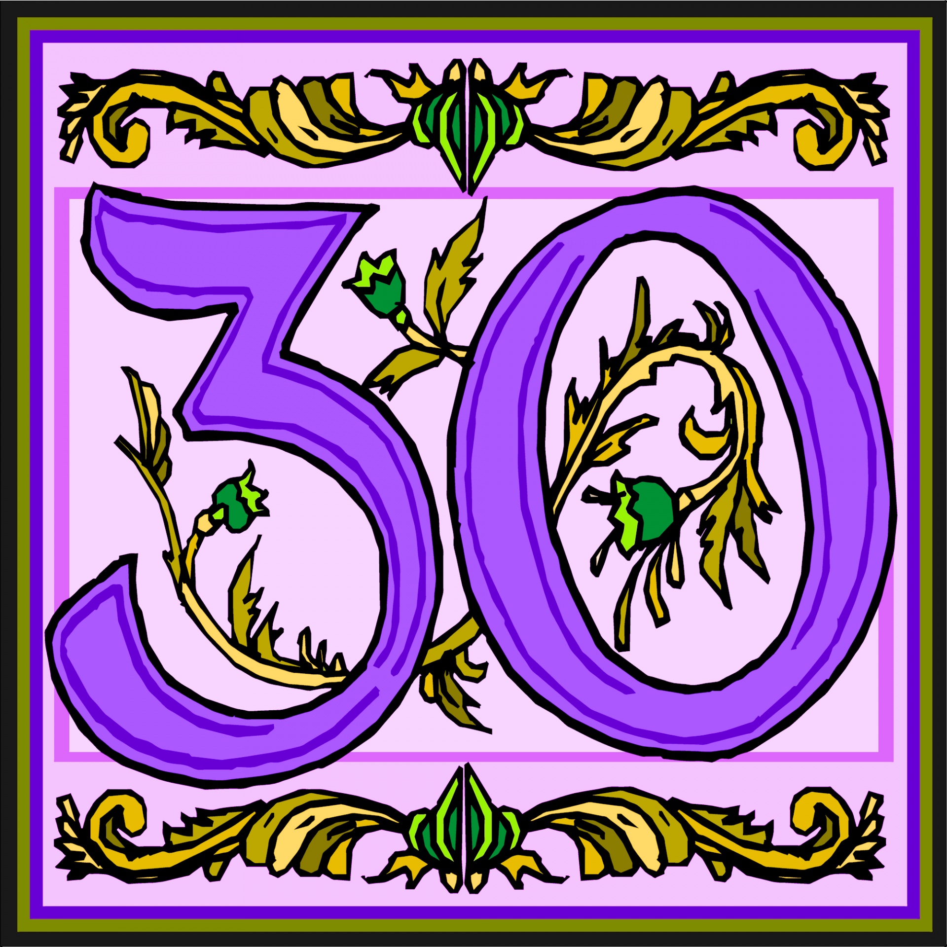 Flowery Purple Number 30