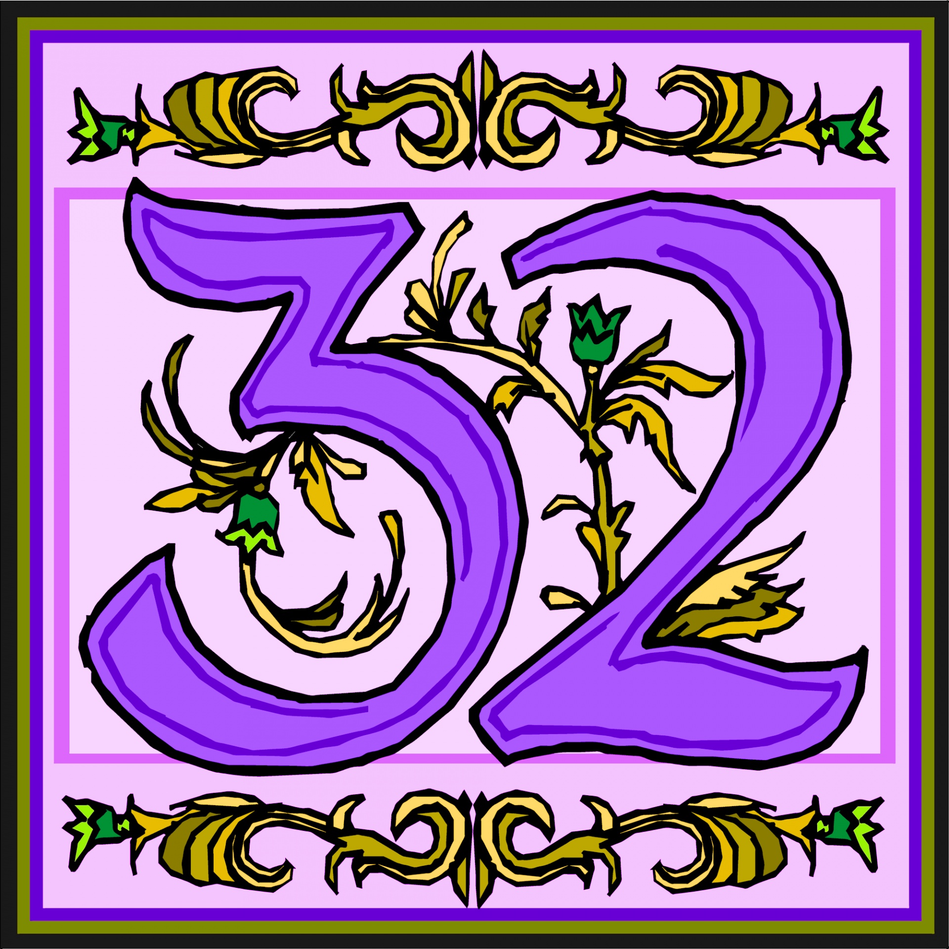 Flowery Purple Number 32