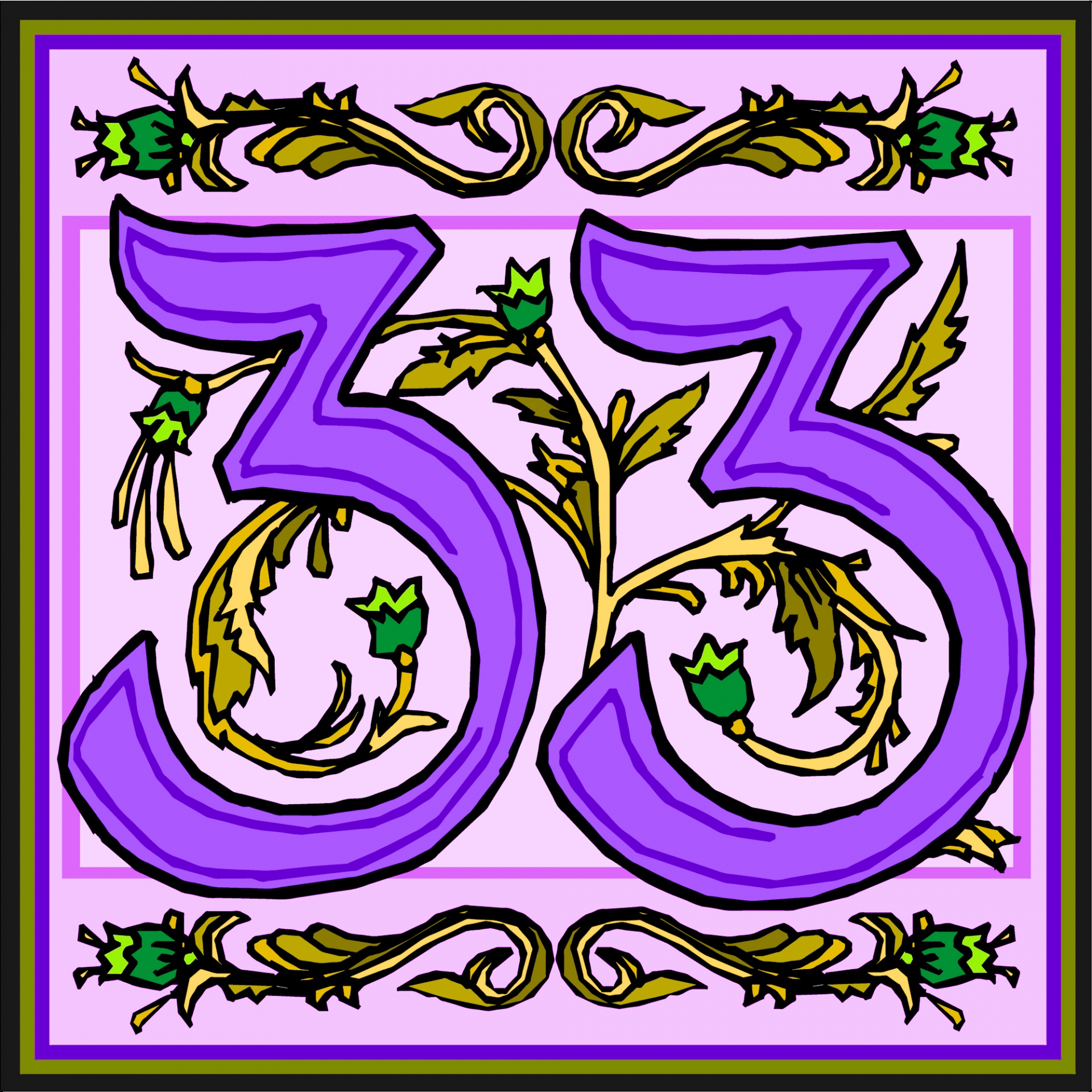 Flowery Purple Number 33