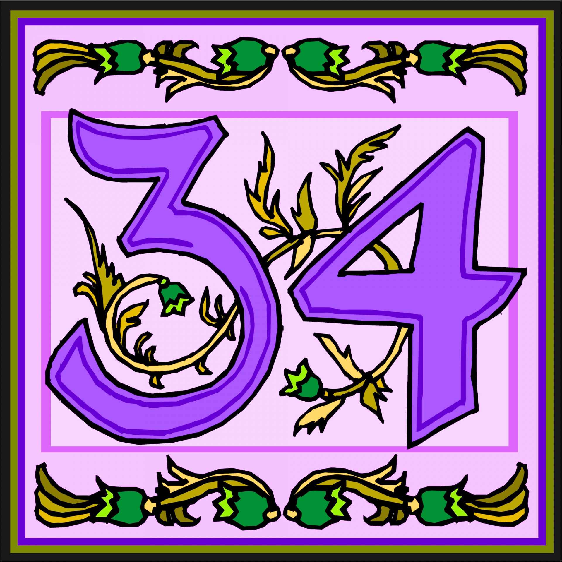 Flowery Purple Number 34