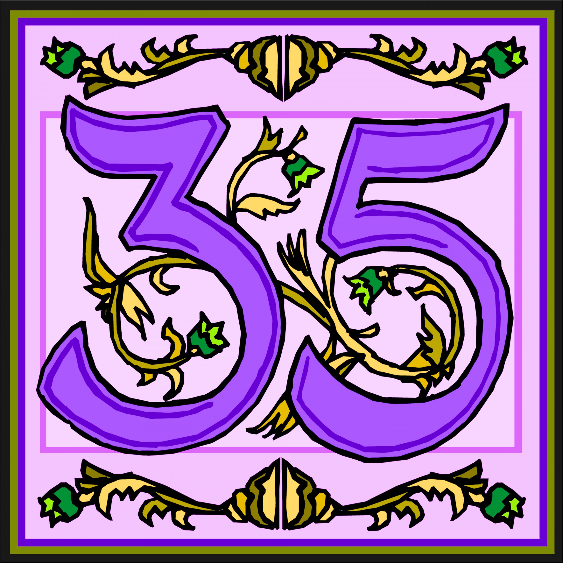 Flowery Purple Number 35