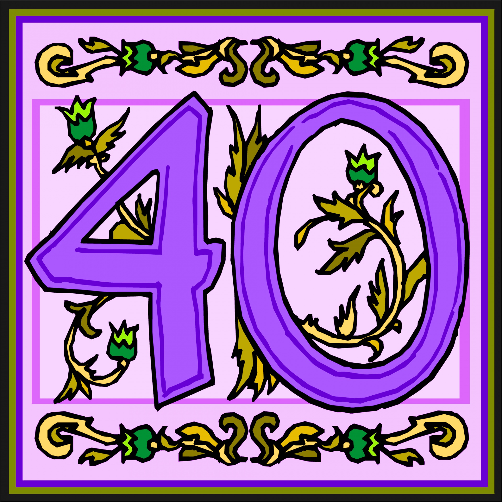 Flowery Purple Number 40