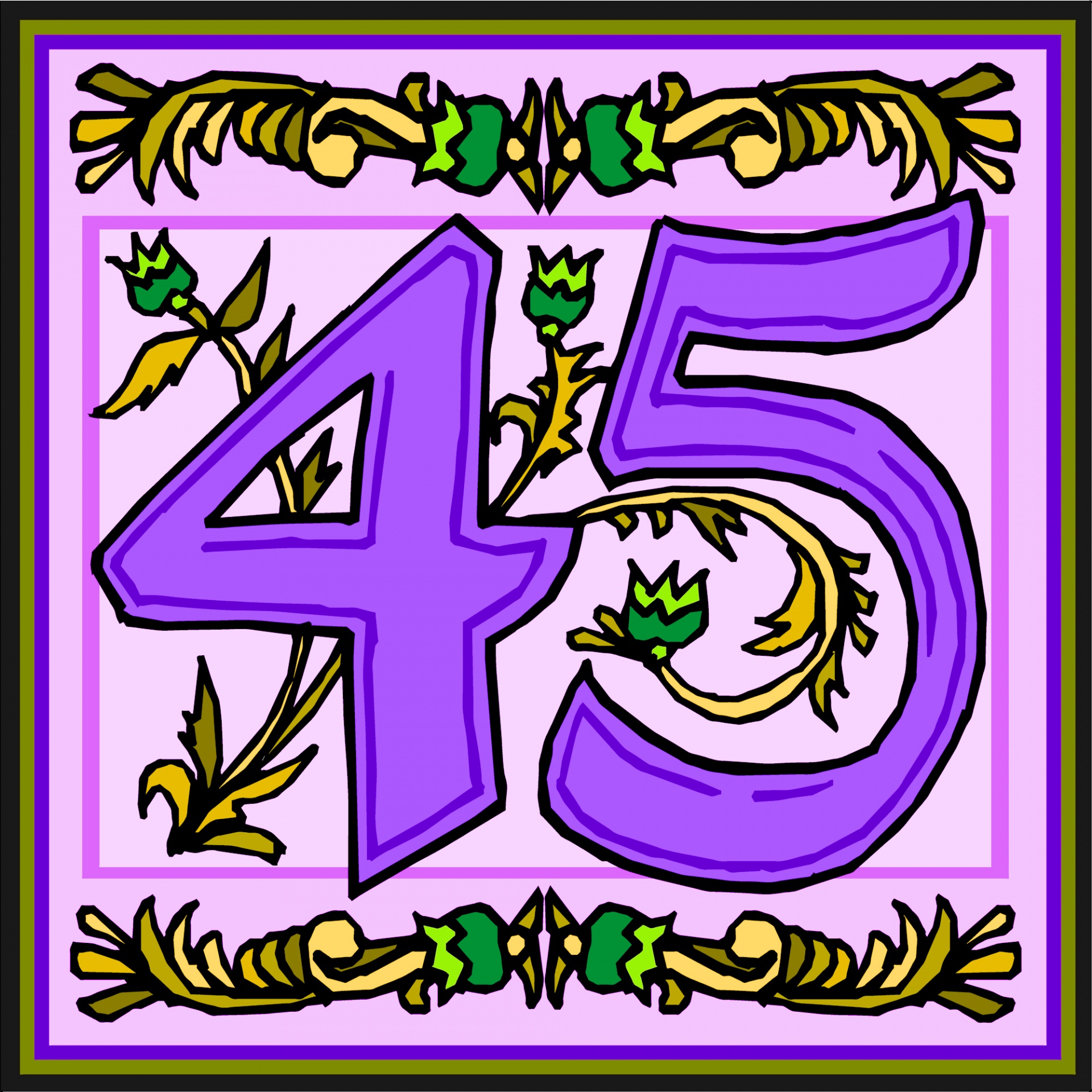 Flowery Purple Number 45