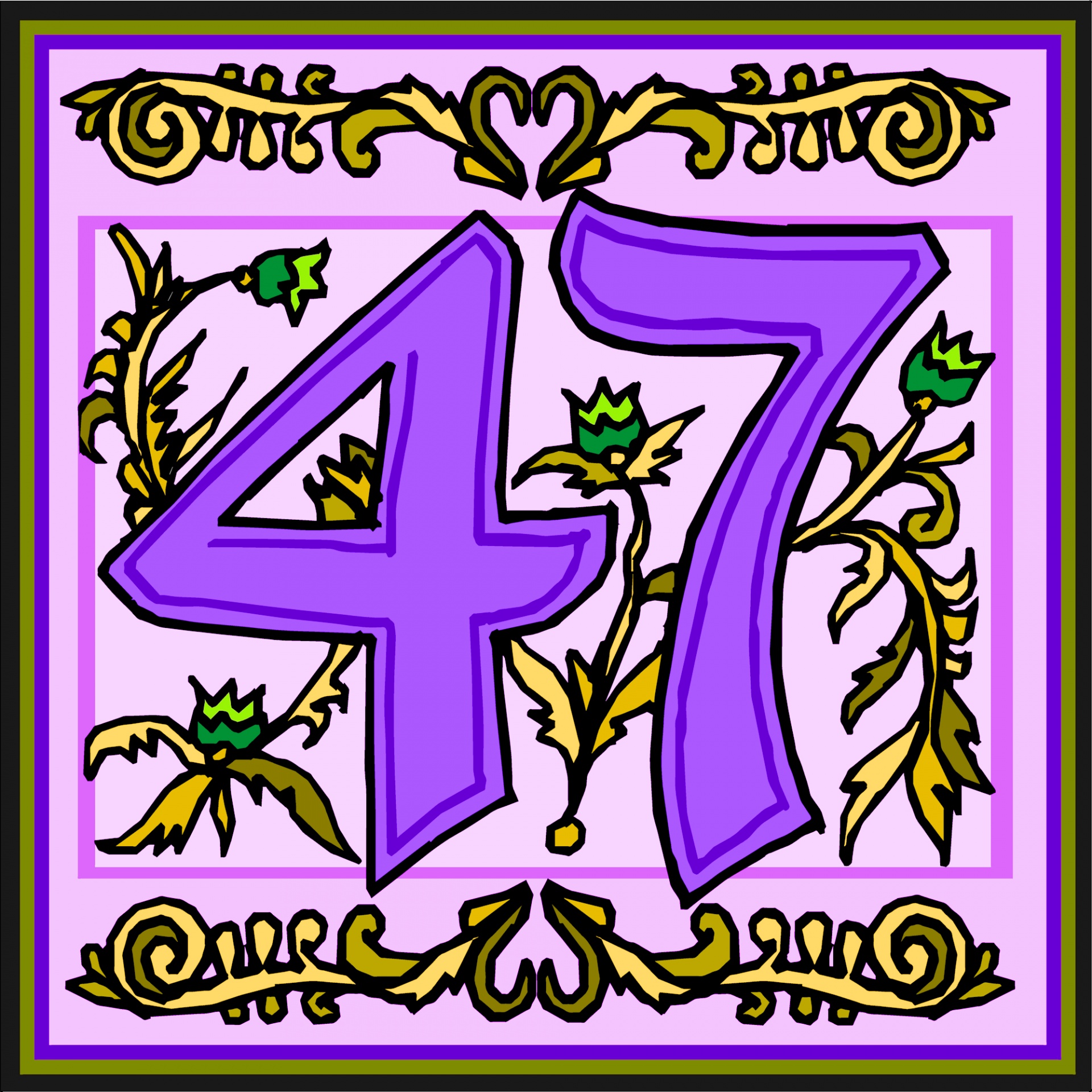 Flowery Purple Number 47