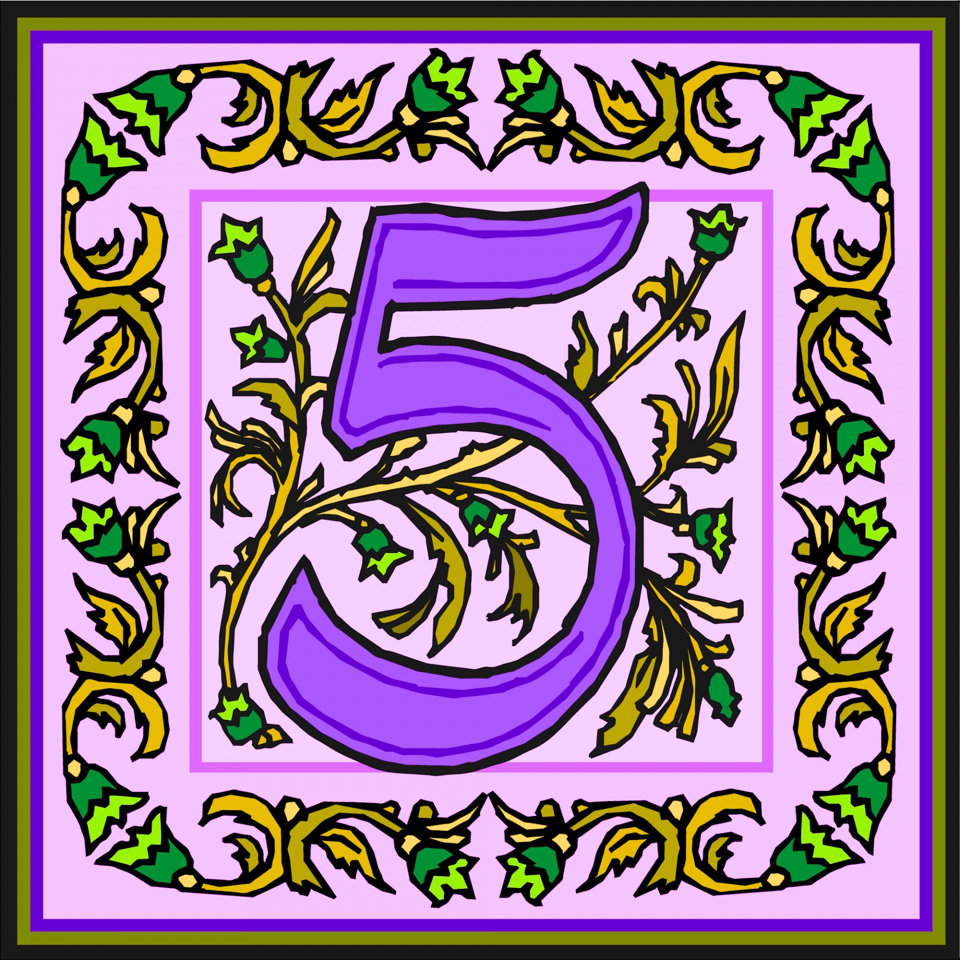 Flowery Purple Number 5