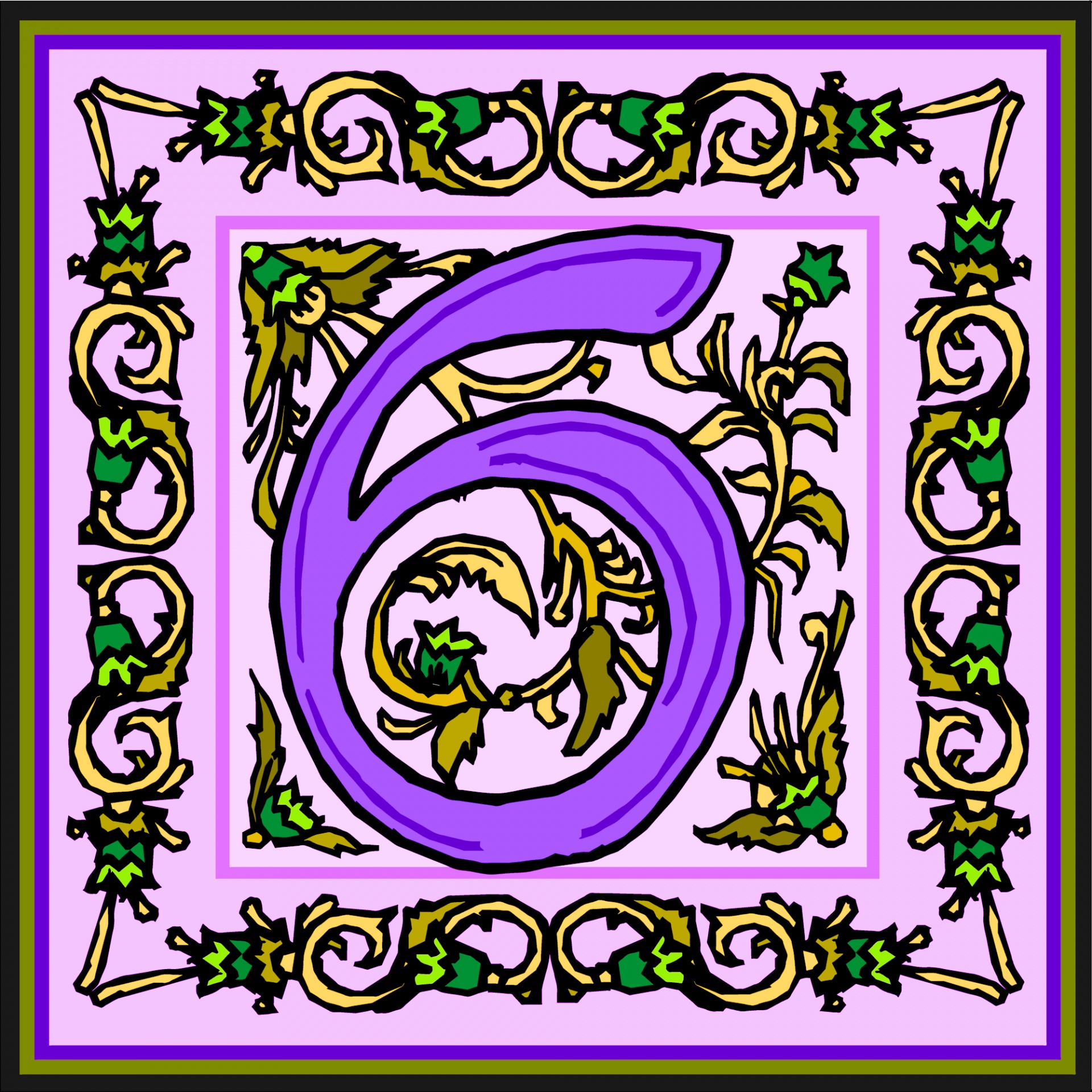 Flowery Purple Number 6