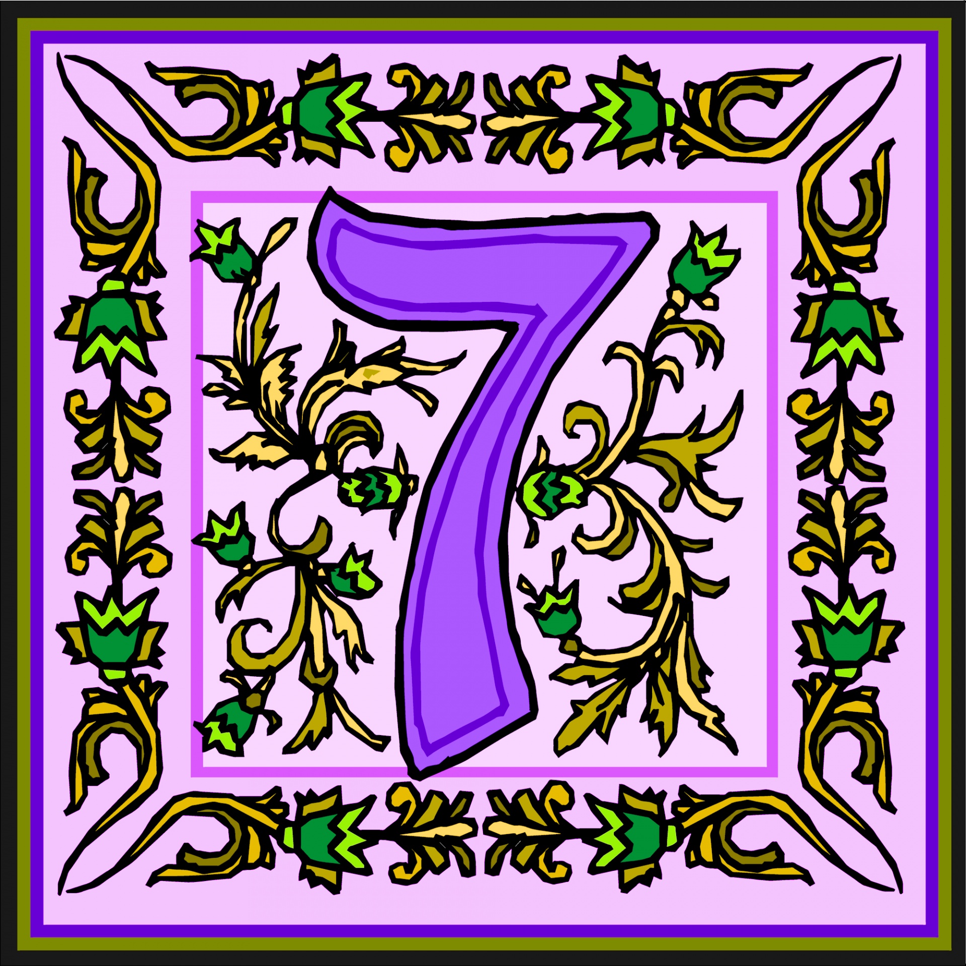 Flowery Purple Number 7