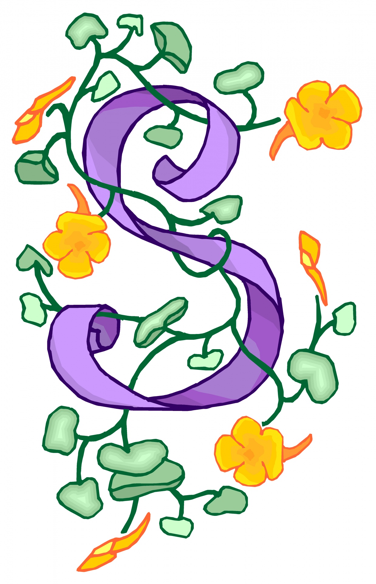 Flowery Lilac Letter S