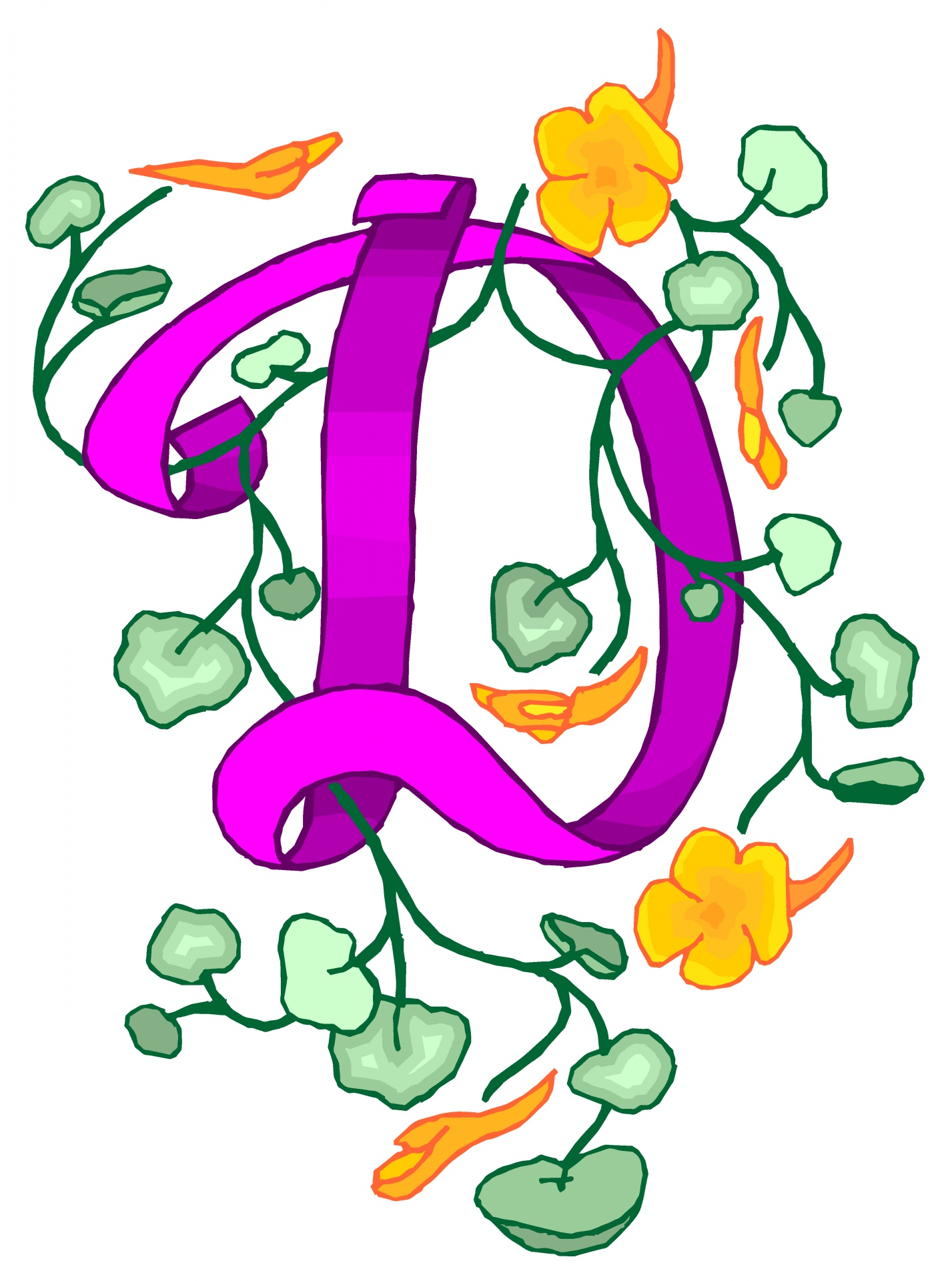 Florido roxo letra D