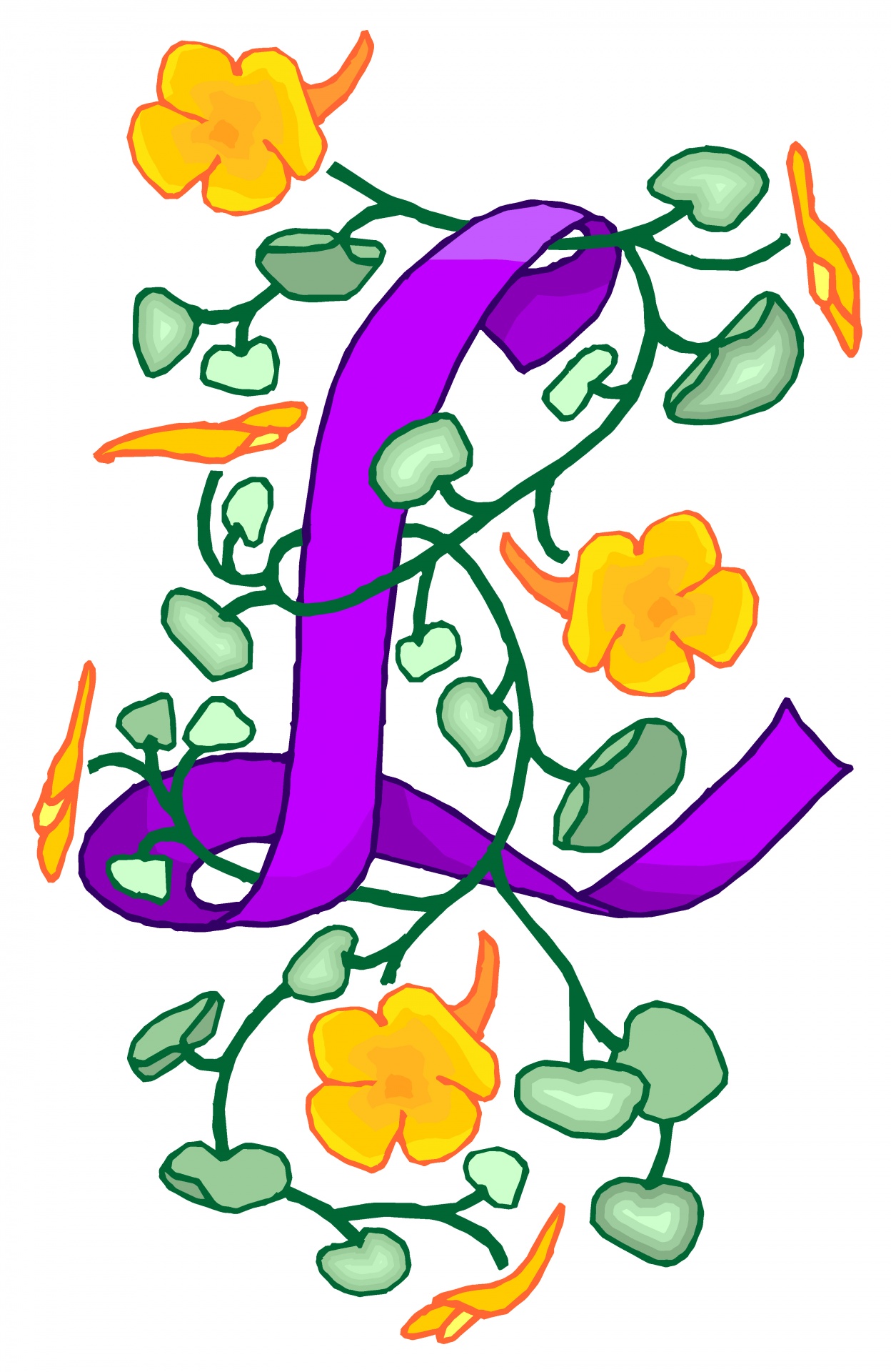 花の紫色の手紙L