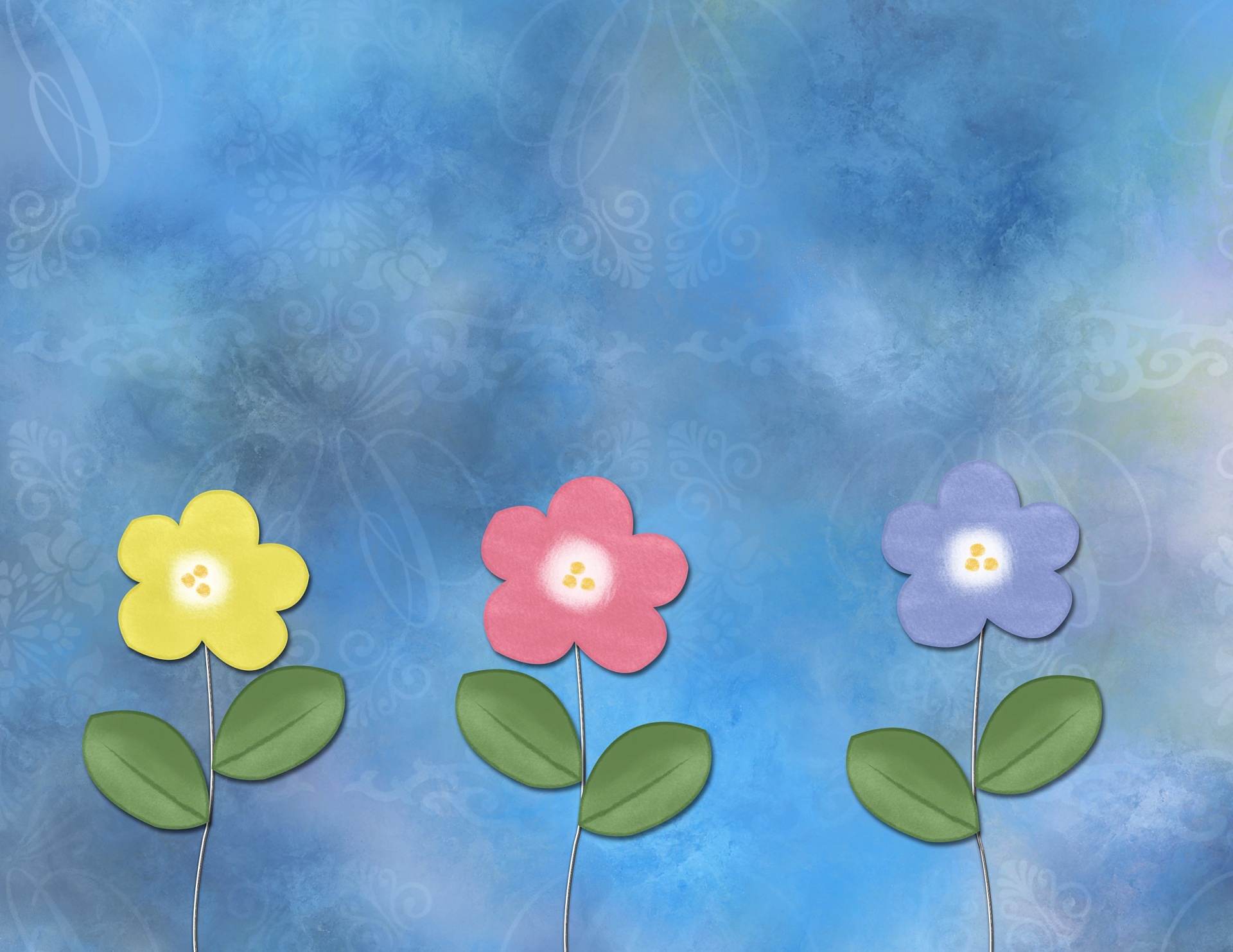 花と青い背景