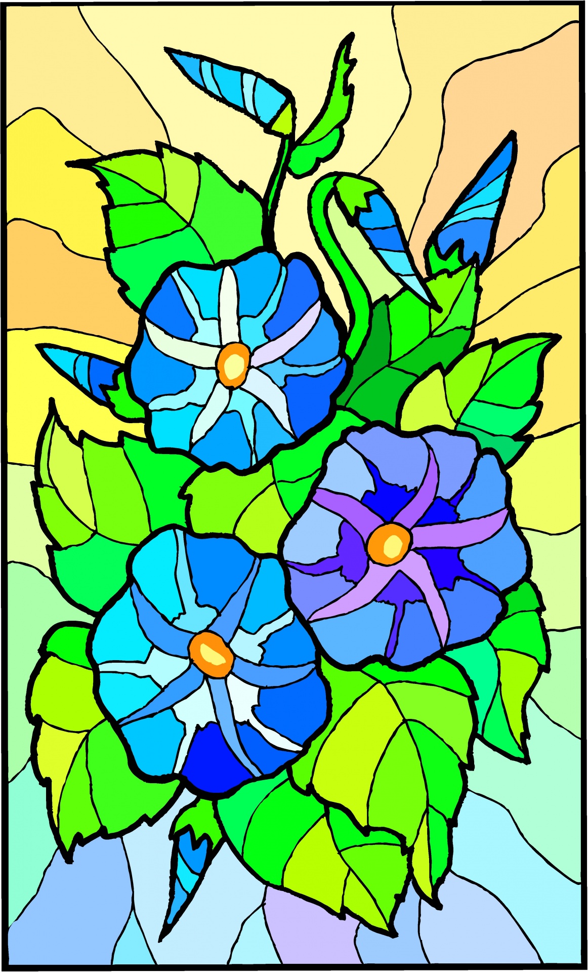 Fantasía flores azules