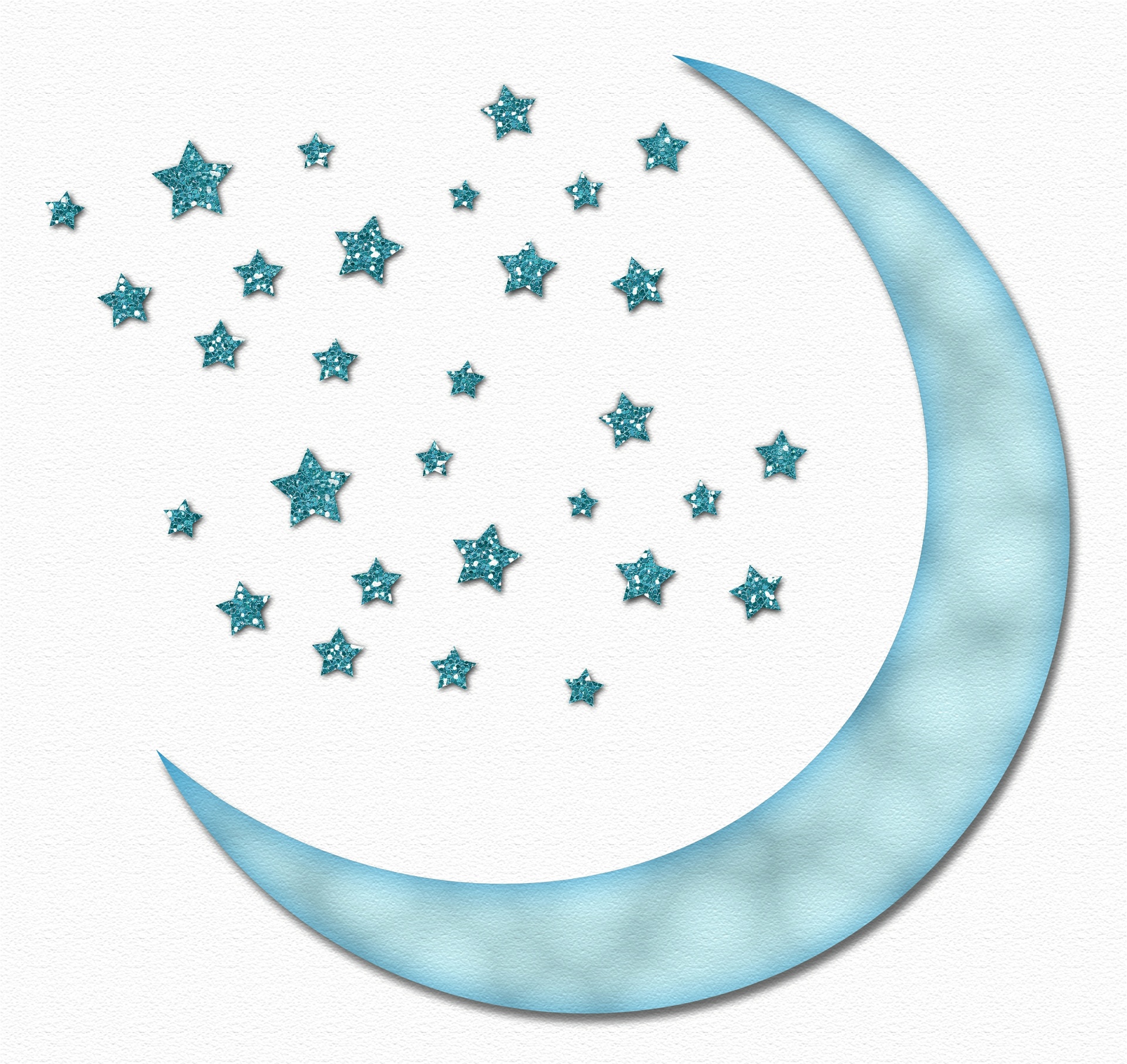 Lua azul e as estrelas