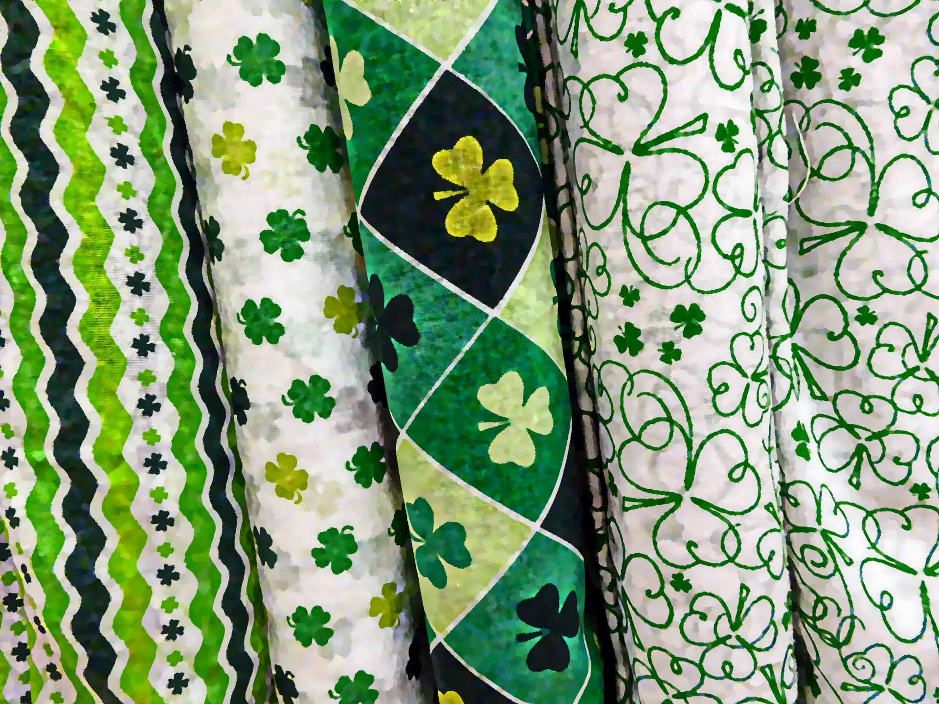 Rolos de tecido do dia do St. Patrick
