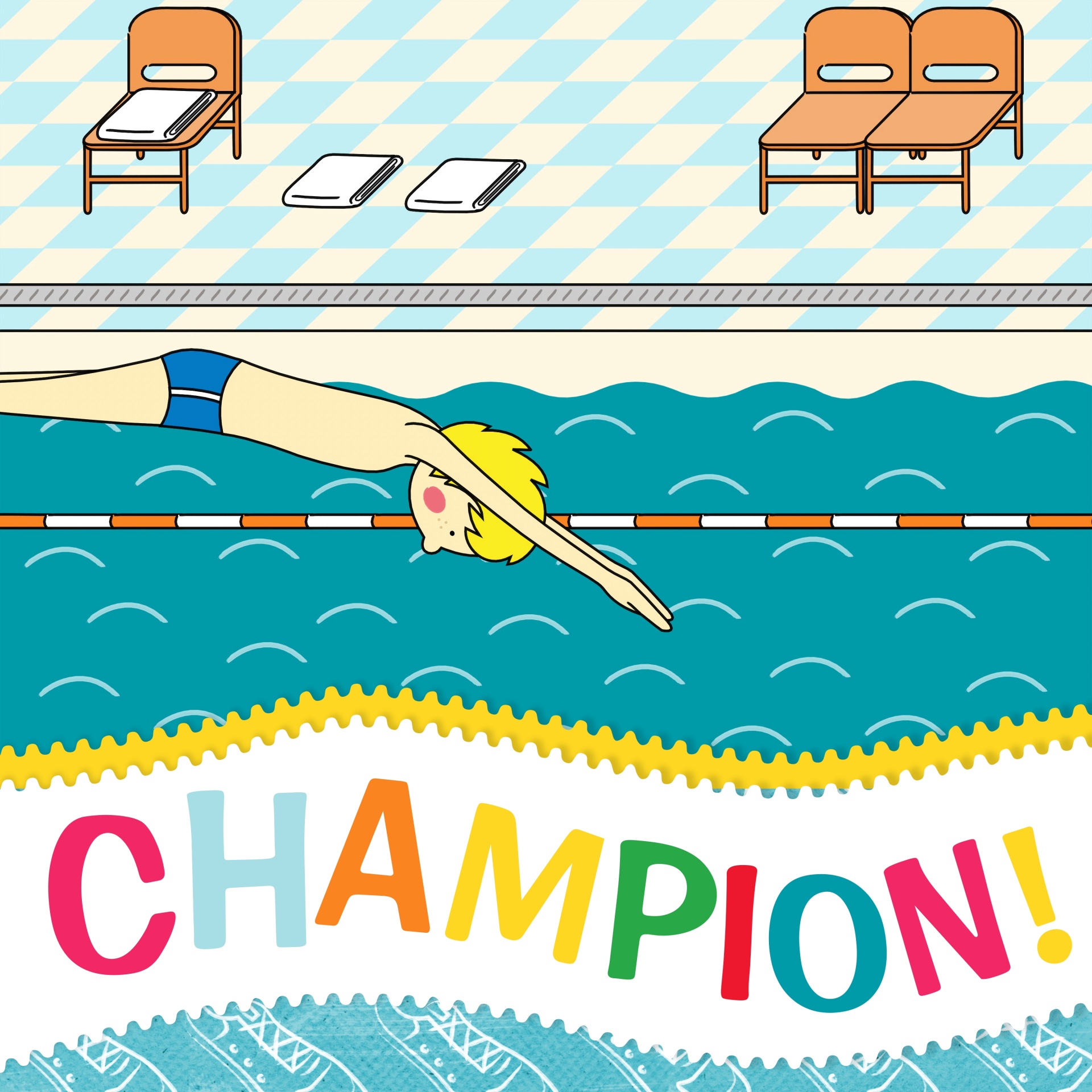 チャンピオングリーティングカード水泳