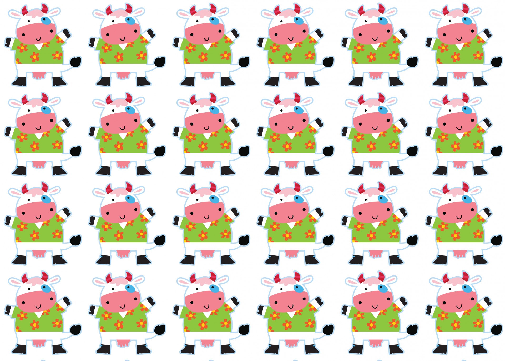 Cow Green Star Background