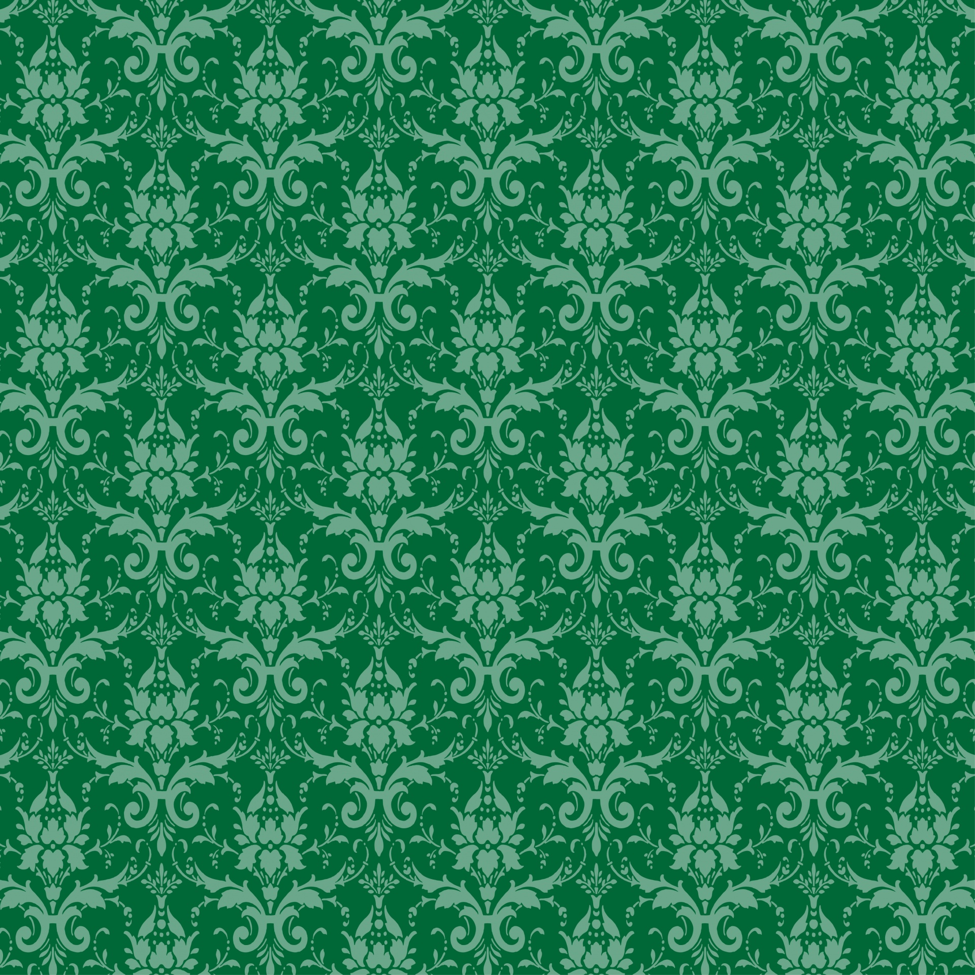 Damask Green Wallpaper