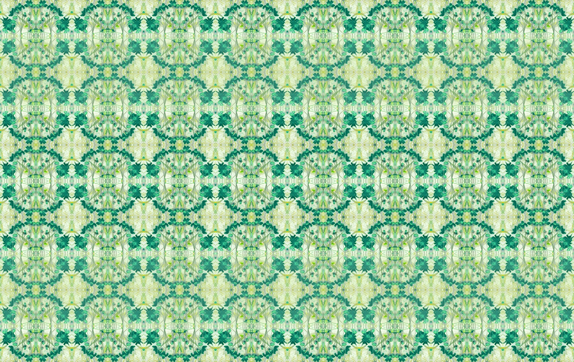繊細な緑の花輪パターン