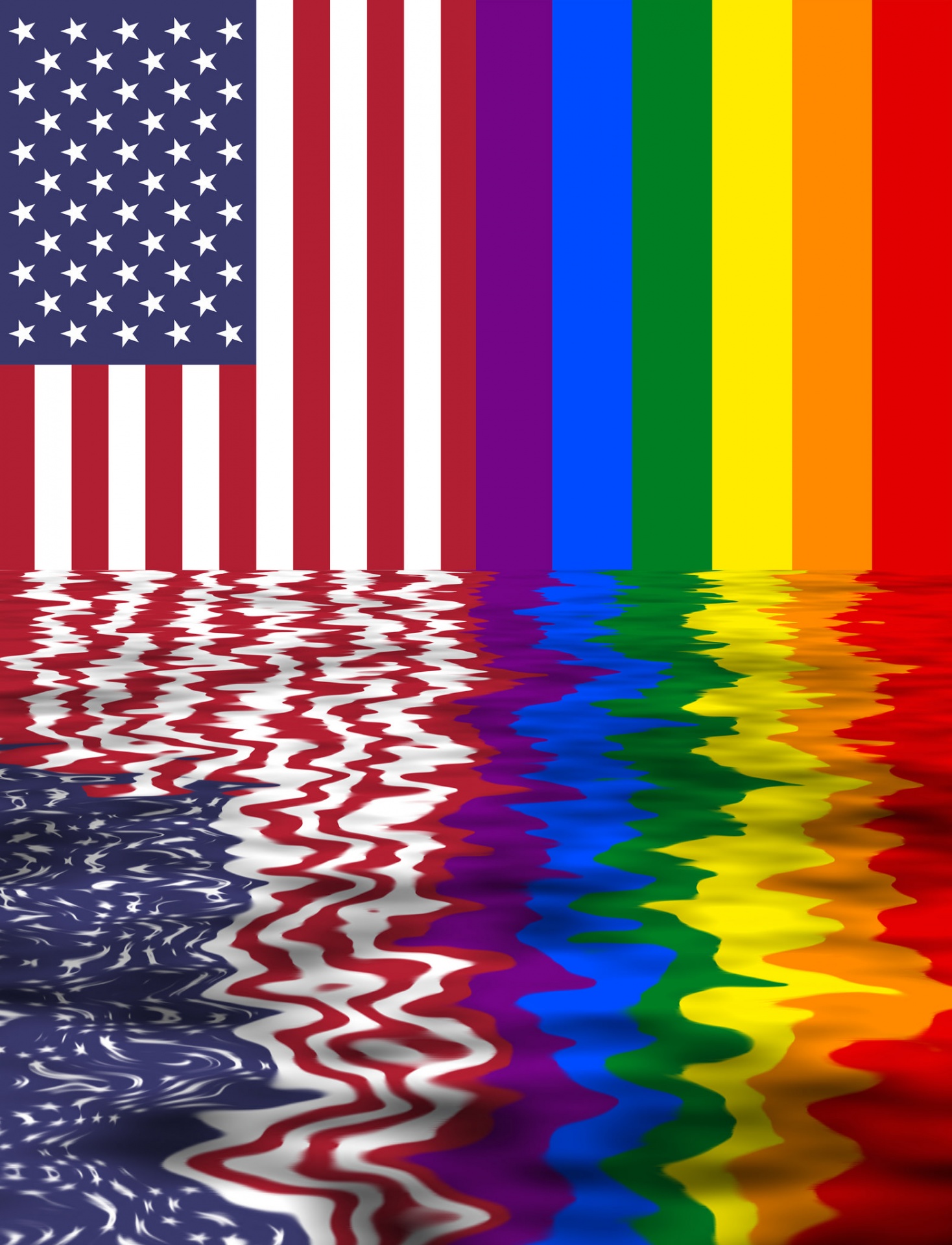 Bandiera LGBT e Stati Uniti d'Americ