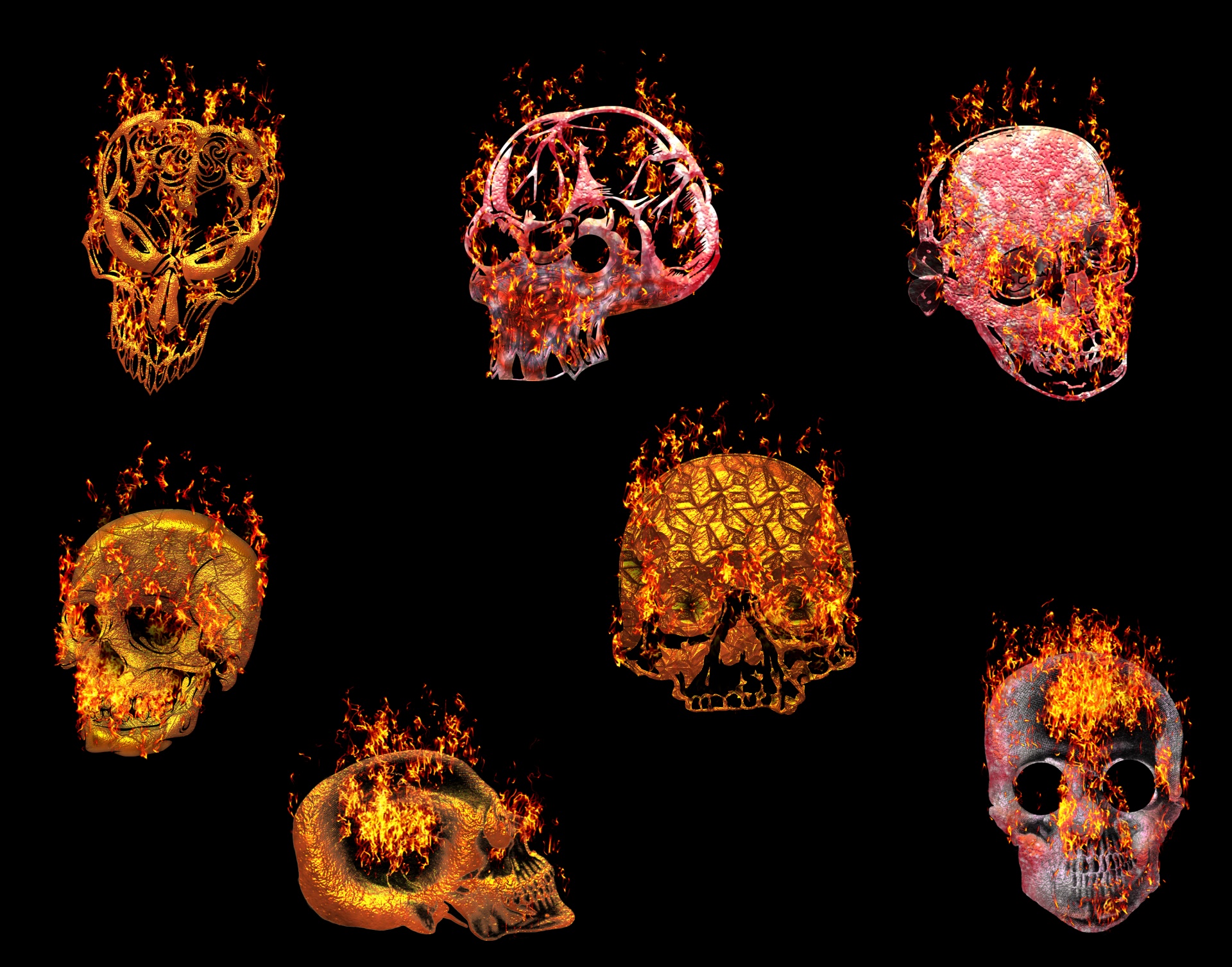 Fire Skulls 1