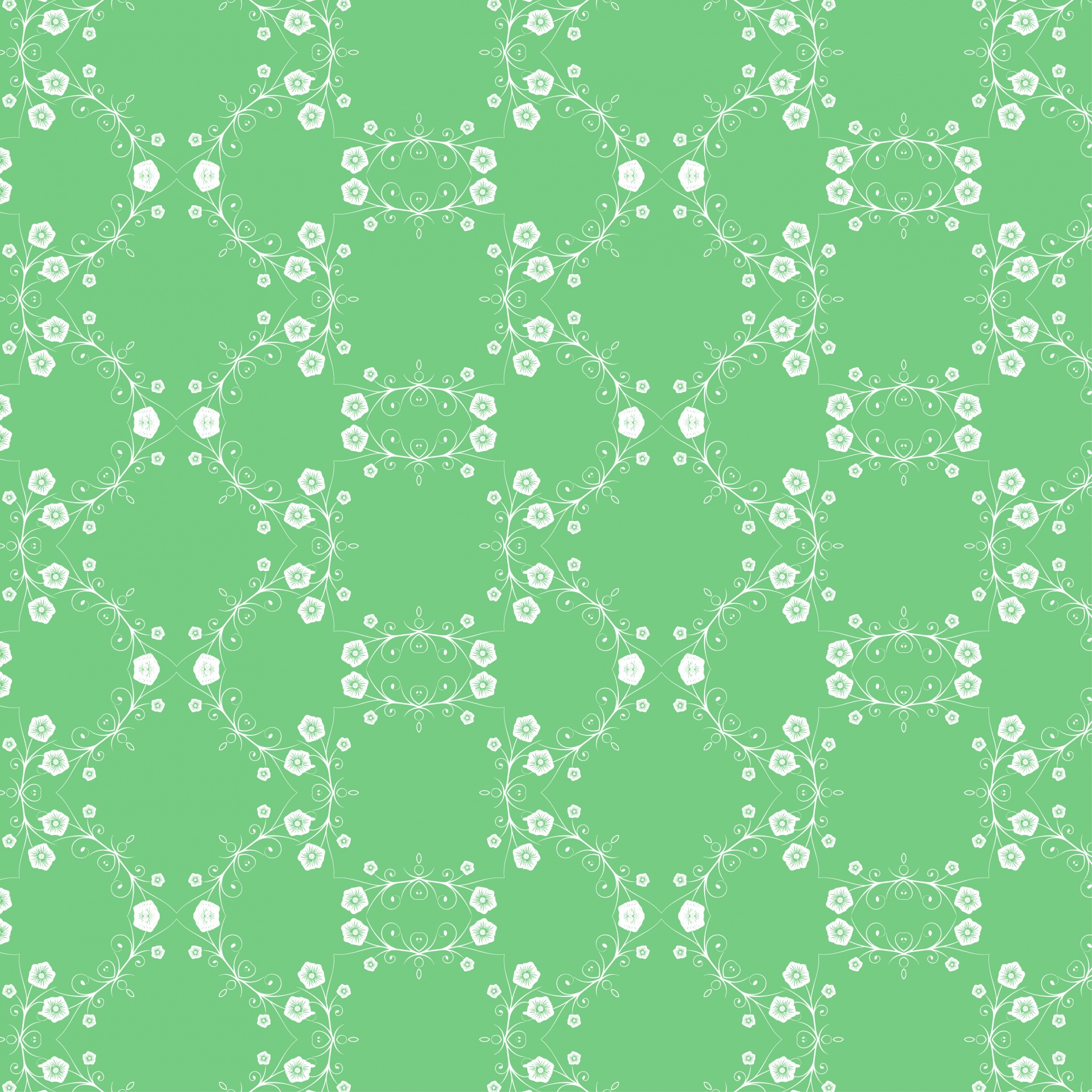 Motif floral fond vert