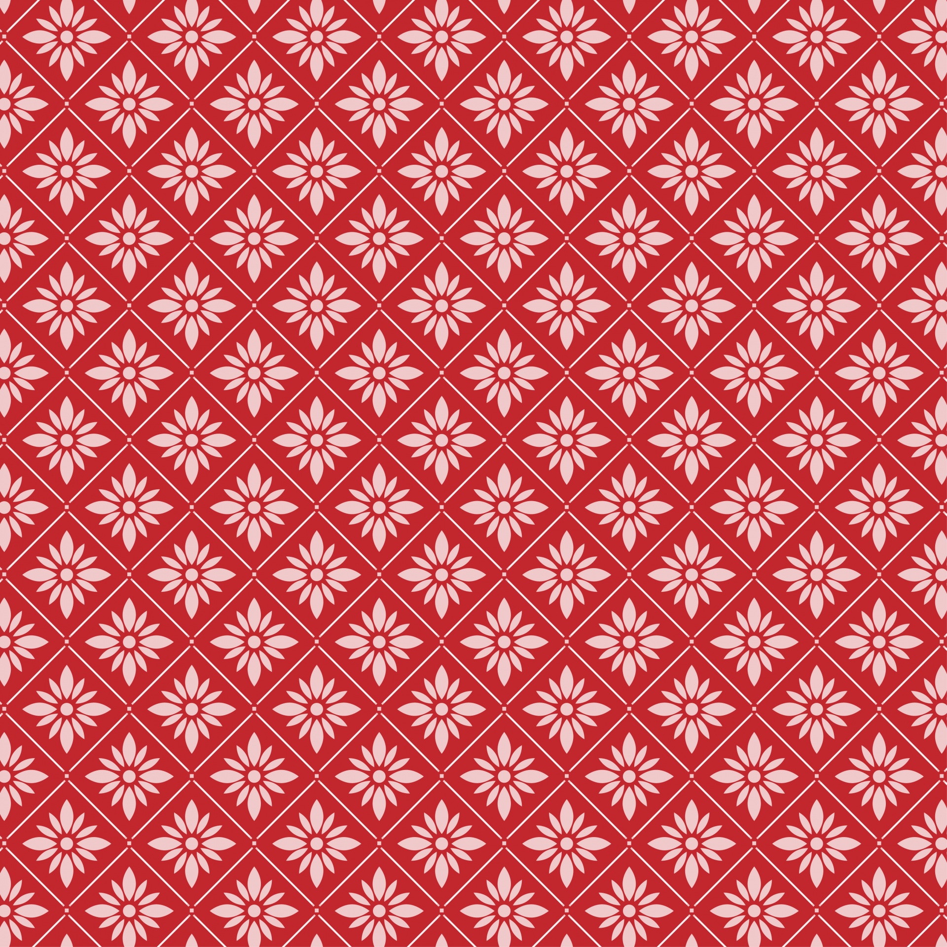 Floral Pattern Wallpaper Red