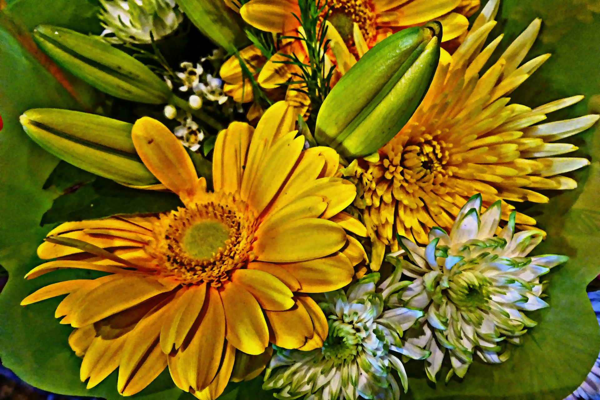 Ramo de flores en amarillo