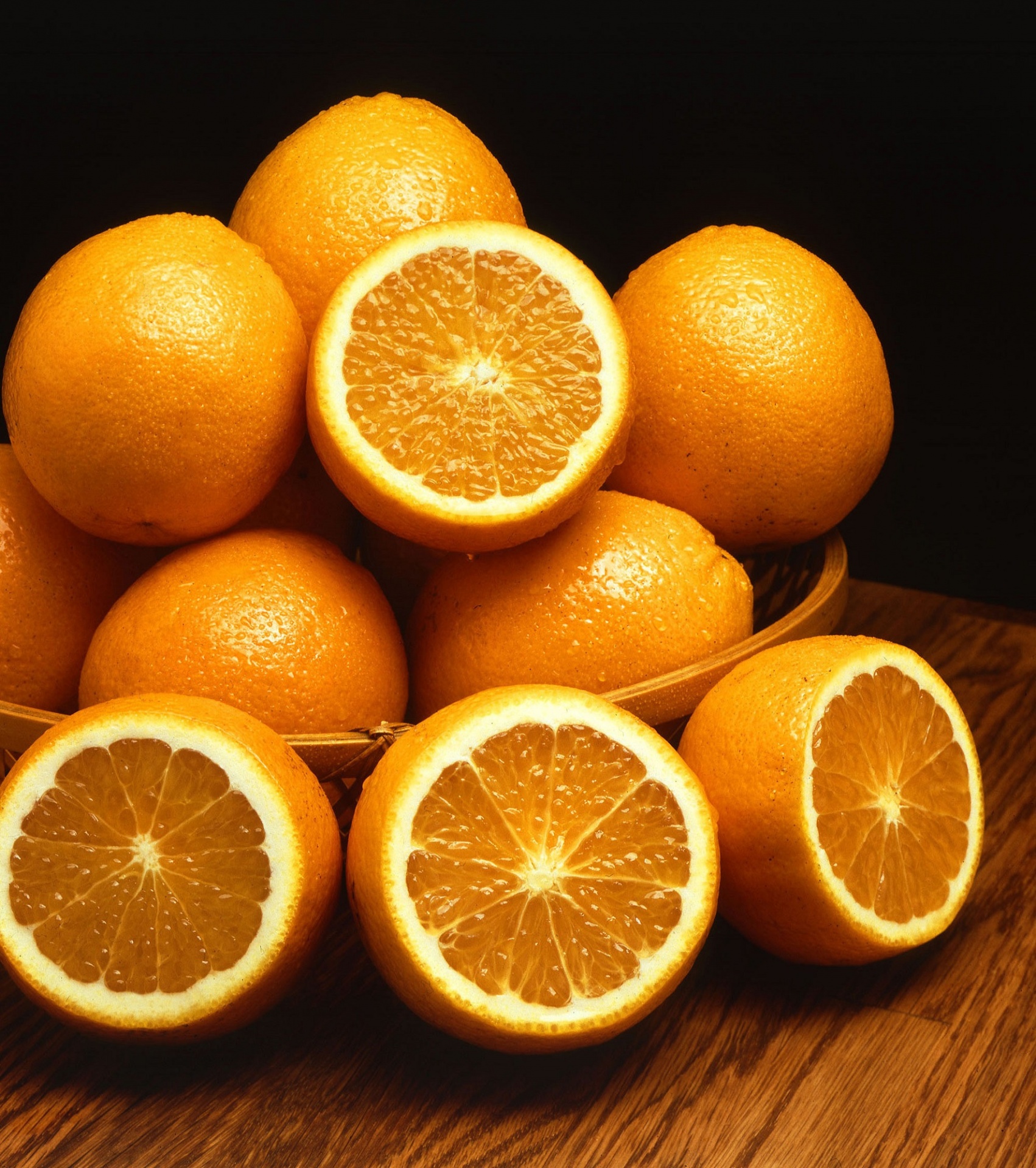Čerstvé sladké pomeranče Zobrazuje