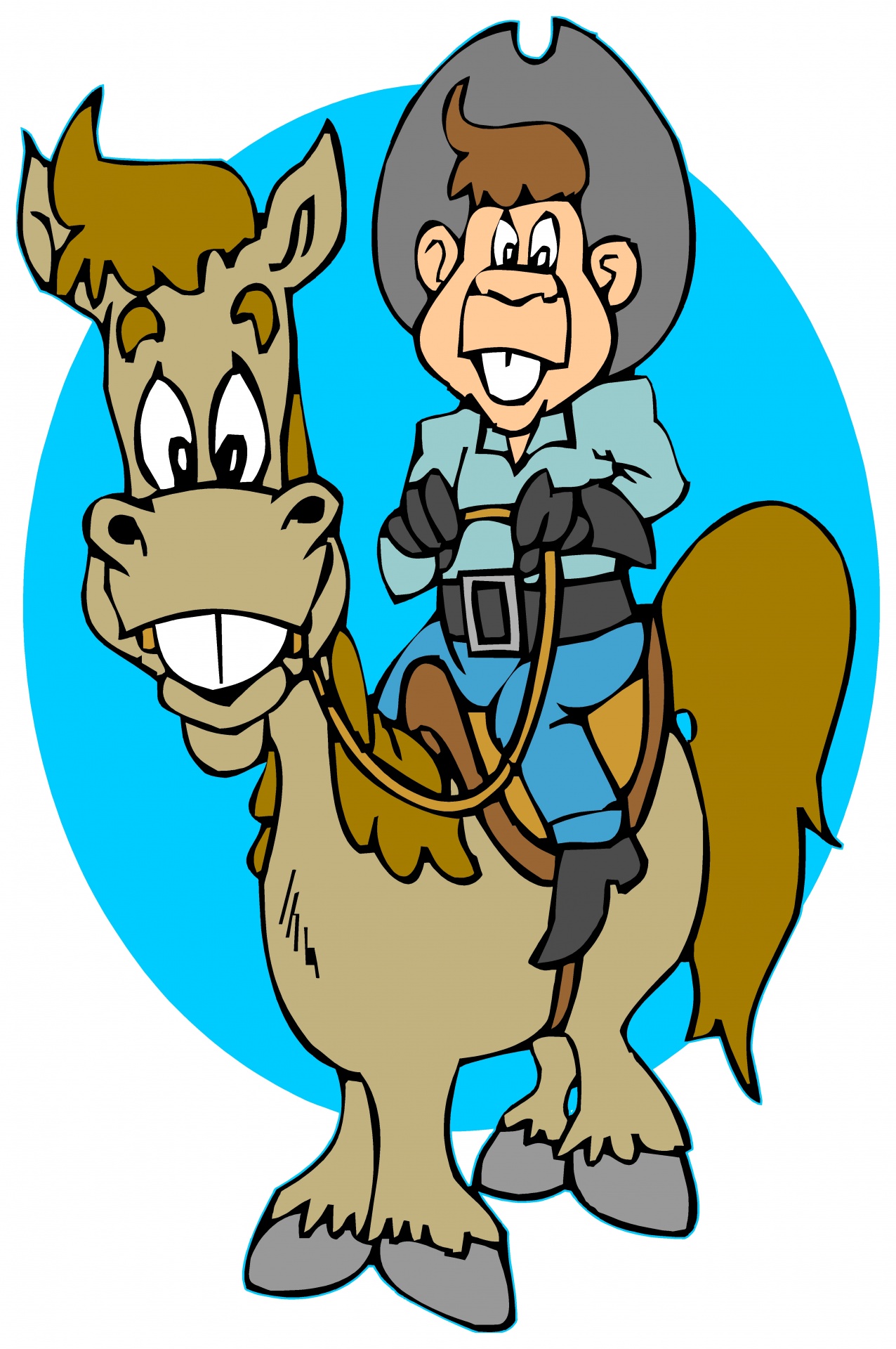 Funny Horse Cowboy