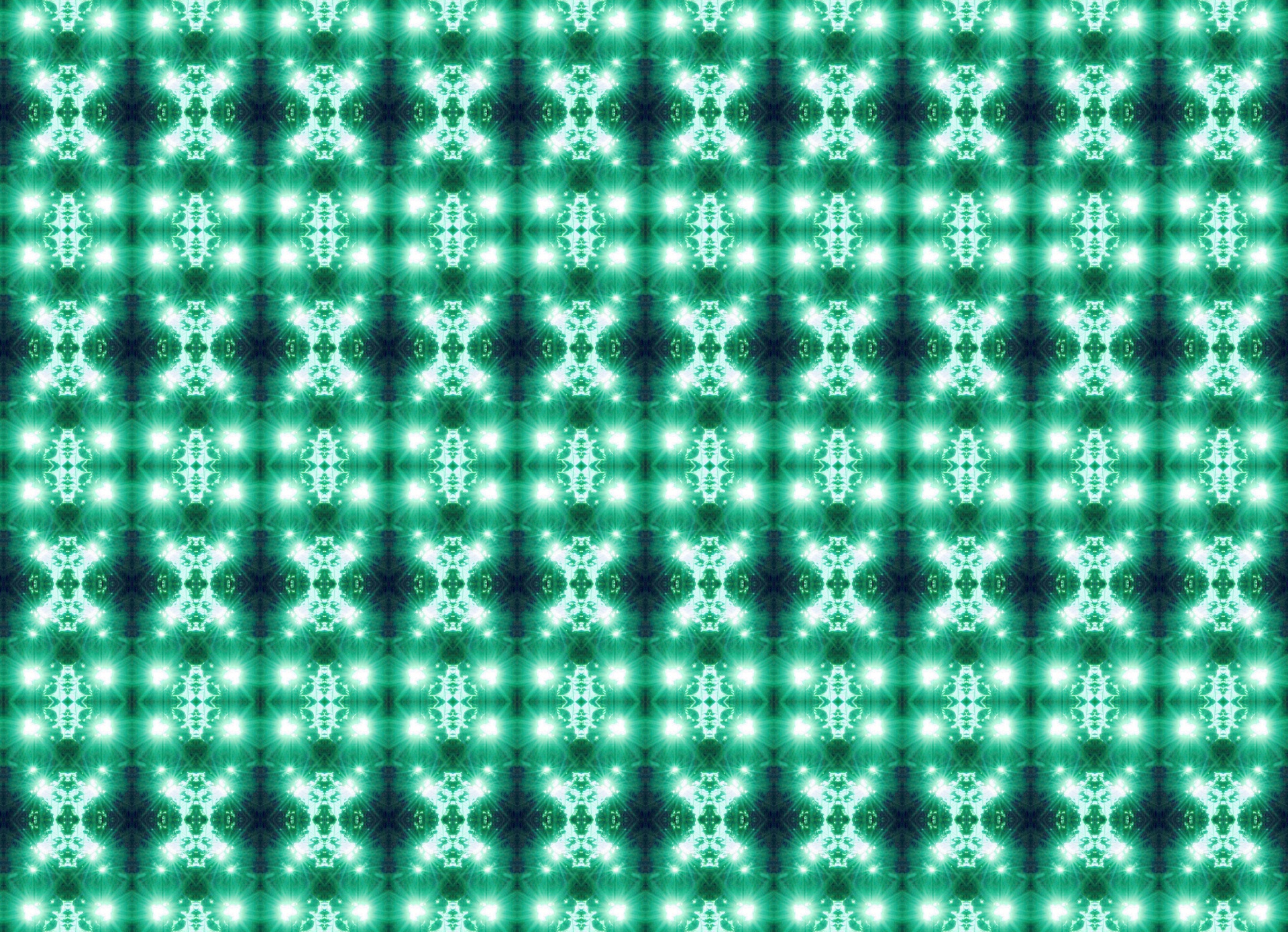 輝く緑の光パターン