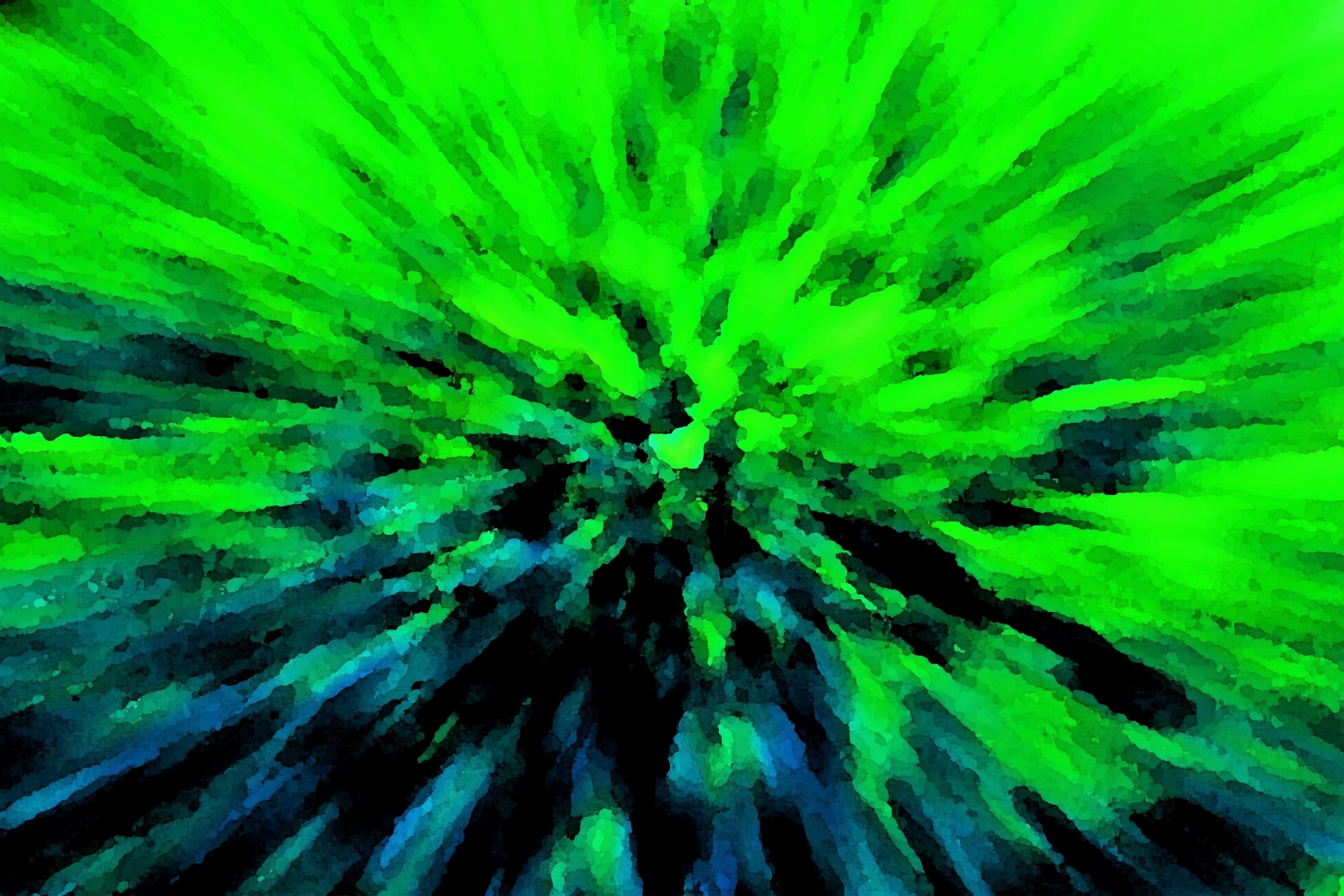 Verde e azul explosão de vidro ondulado