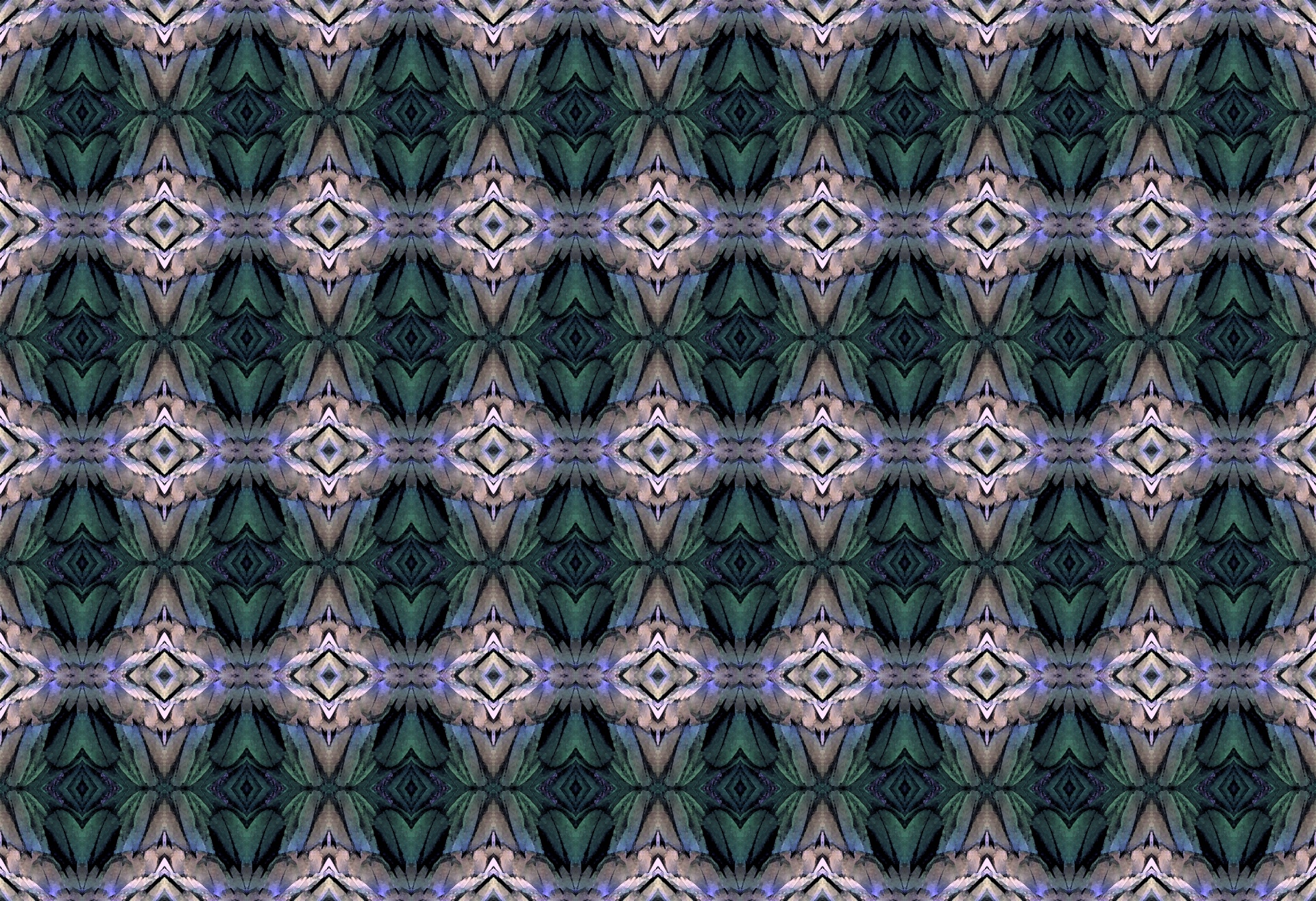 Green And Purple Feather Pattern