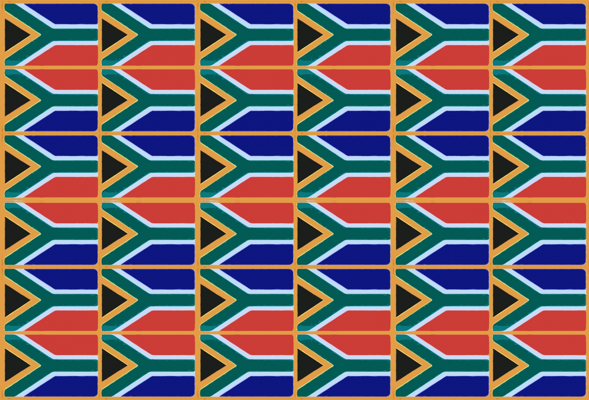 Horizontal S African Flag Pattern