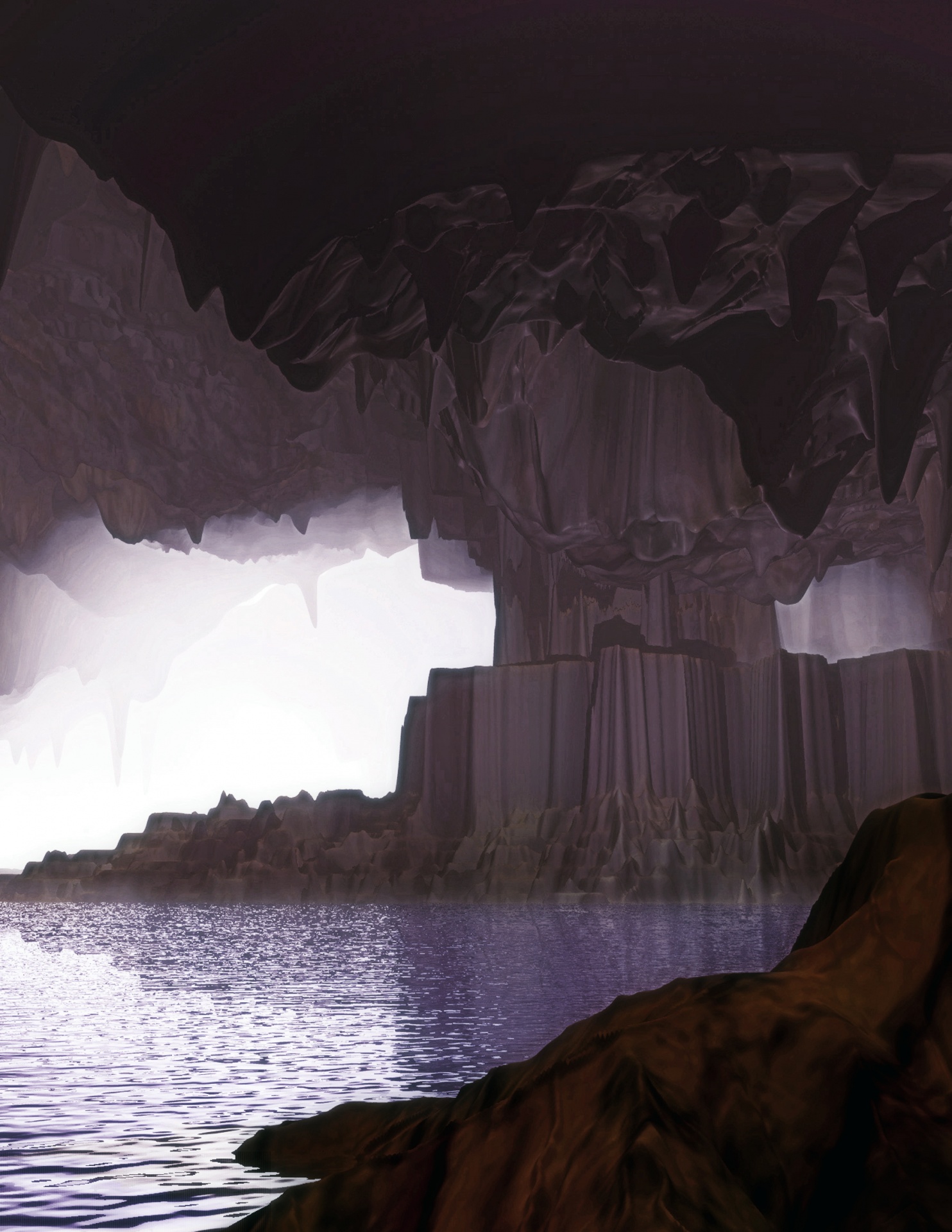 Lago nas cavernas